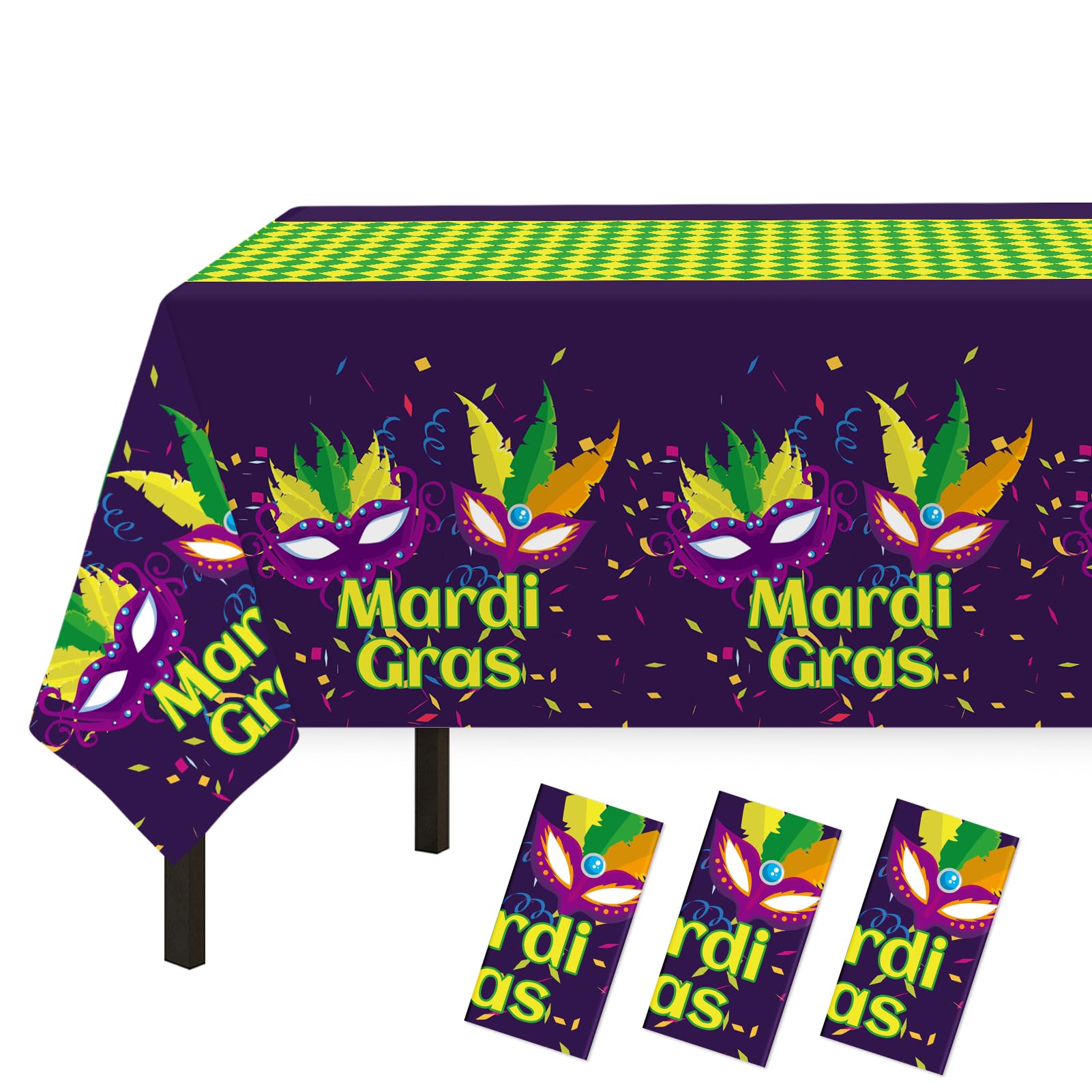 Custom Tablecloths - Vibrant Mardi Gras Party Covers