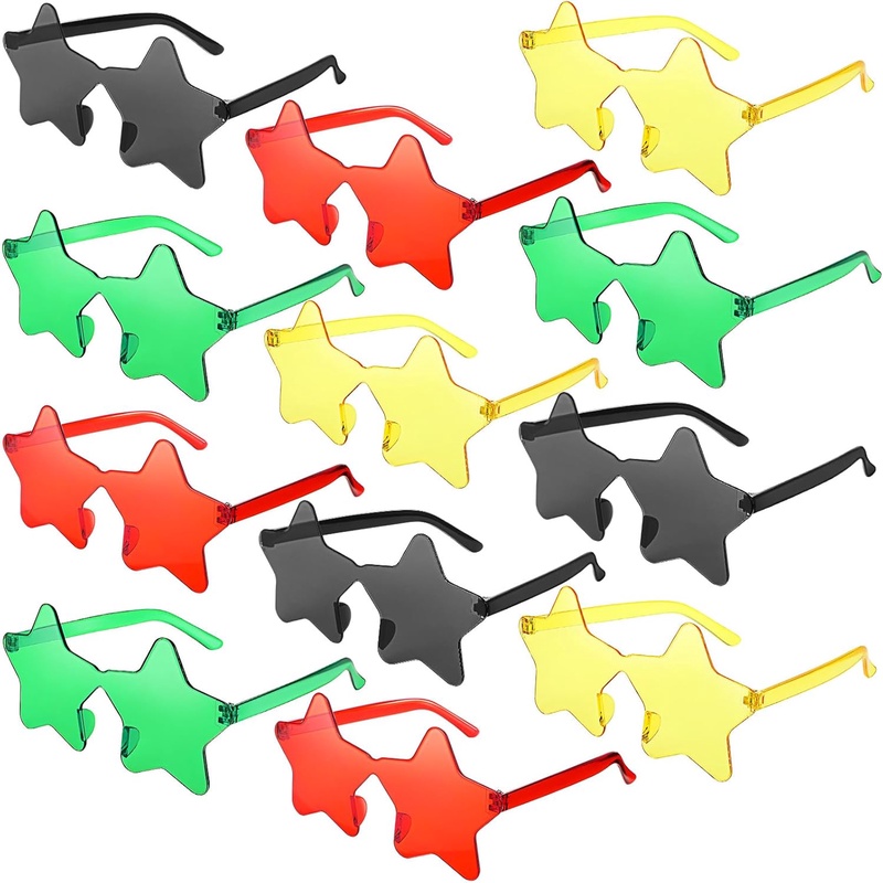 Wholesale Star Sunglasses - Juneteenth Party Favors Rimless Novelty Glasses