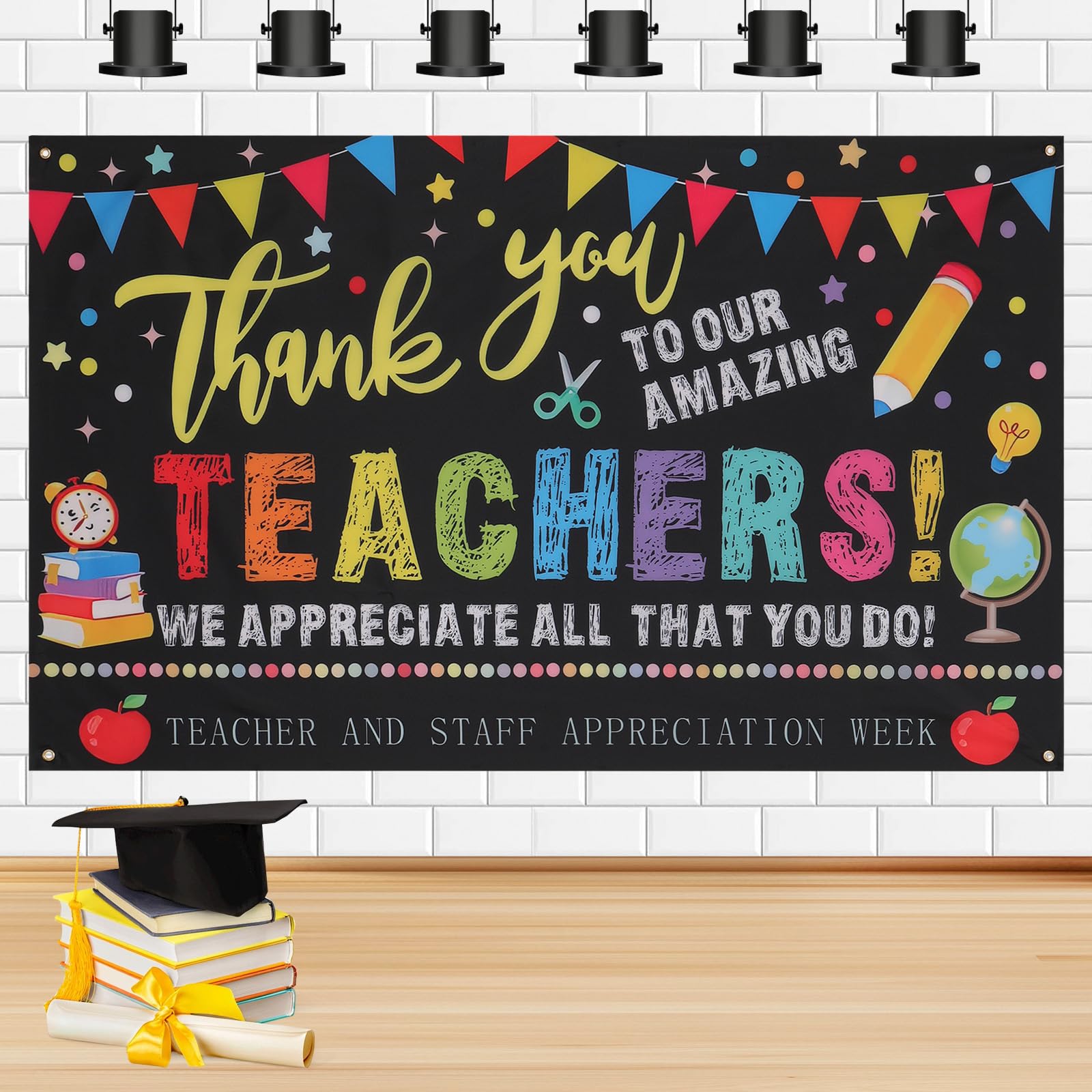 Wholesale Backdrop Supplier - Thank You Teachers Appreciation Banner for Schools