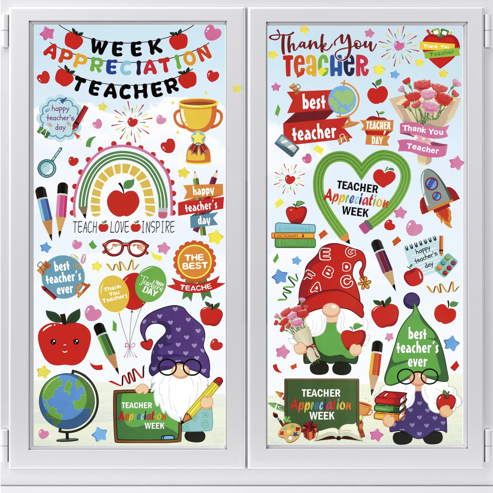 Custom Window Clings Manufacturer - Teacher Appreciation Week Window Decals