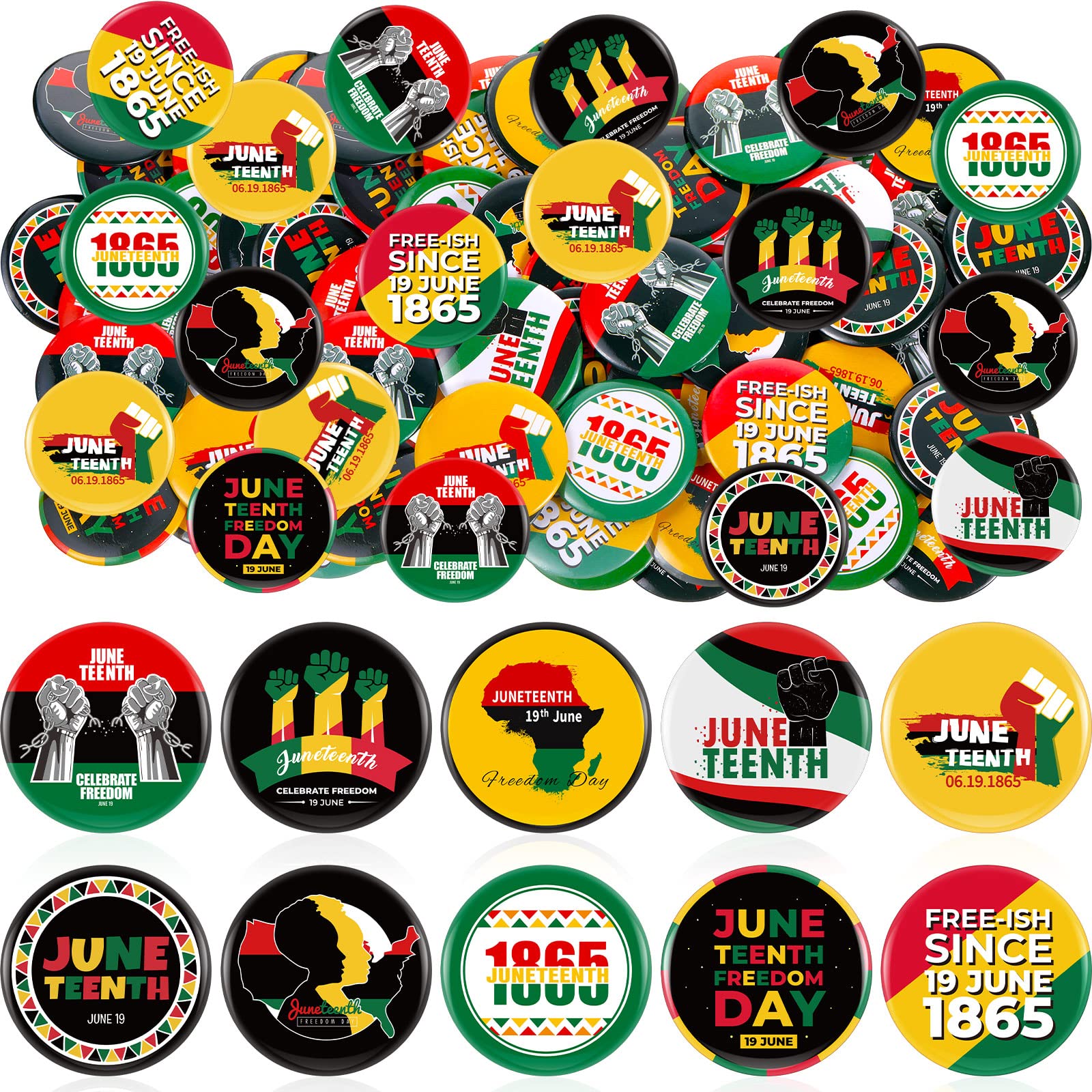 Wholesale Button Badges Supplier - Juneteenth Celebration Pins