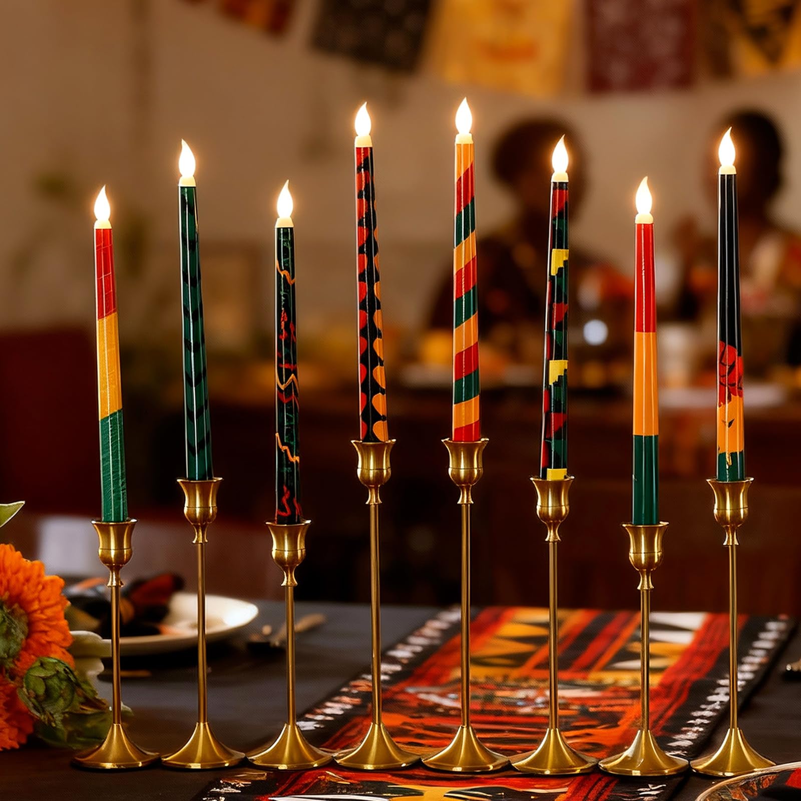 Custom Flameless Taper Candles Supplier - Black History Month LED Taper Decor