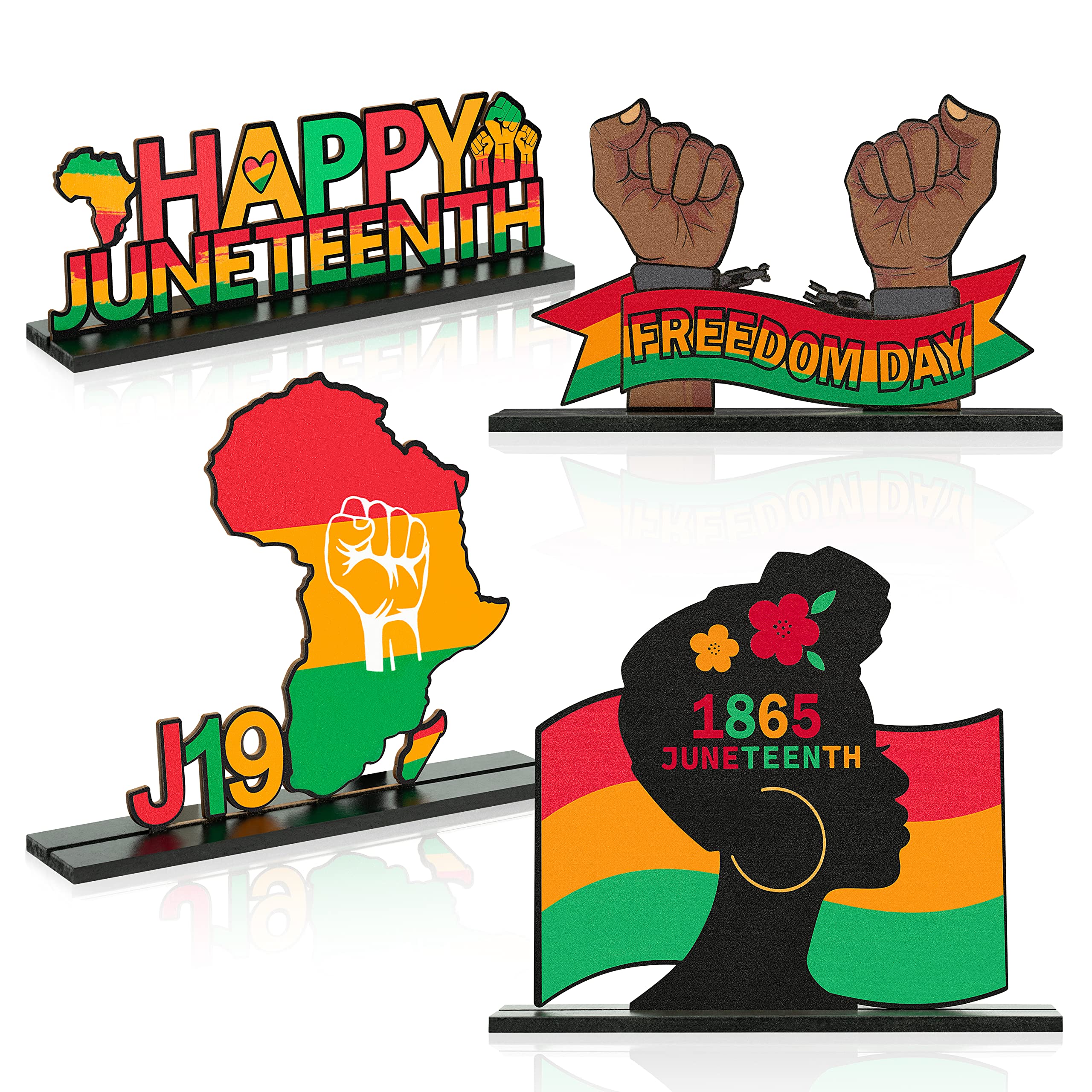 Custom Wooden Crafts Supplier - Juneteenth Table Centerpieces Set