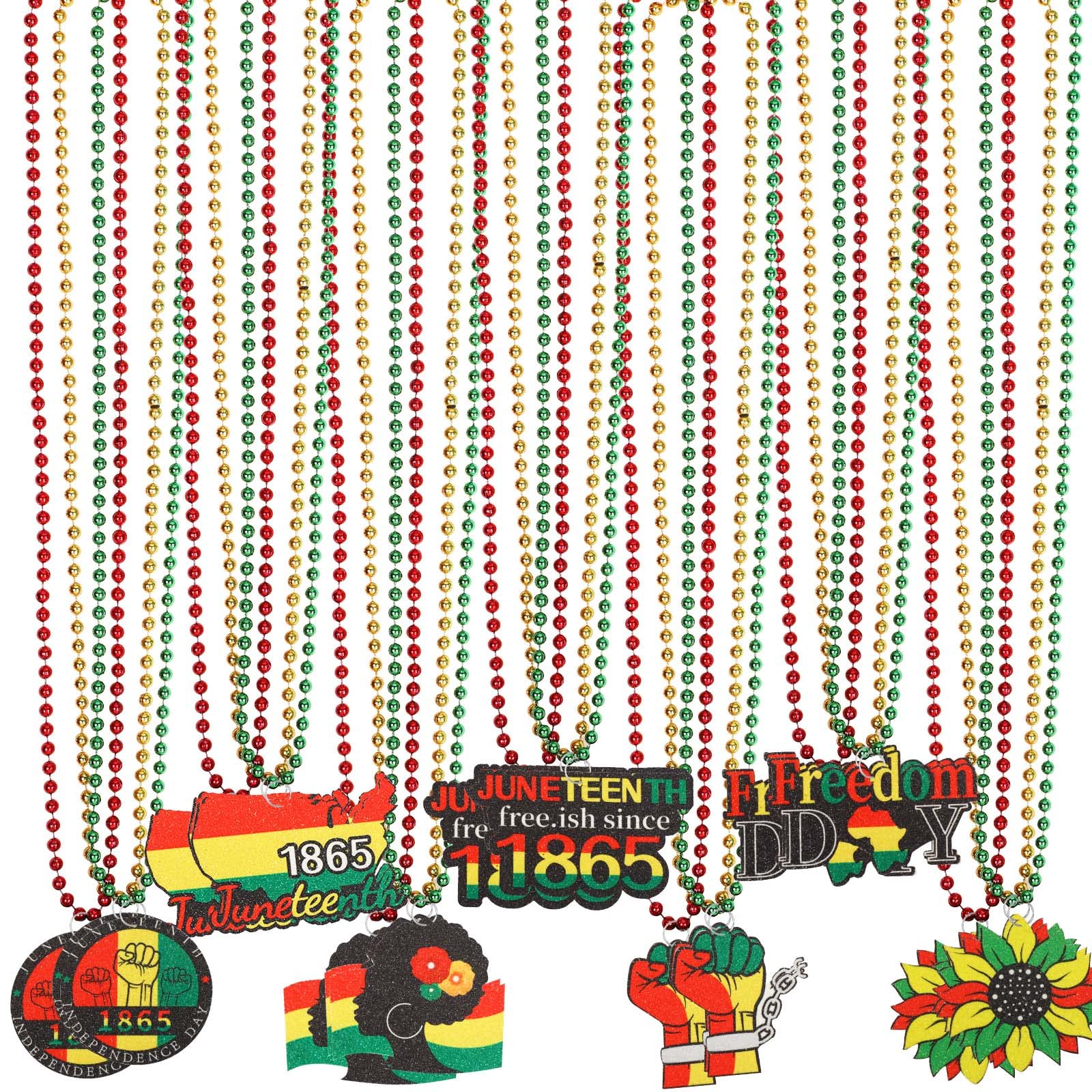 Beaded Necklaces Wholesale - Juneteenth Patriotic Party Necklaces