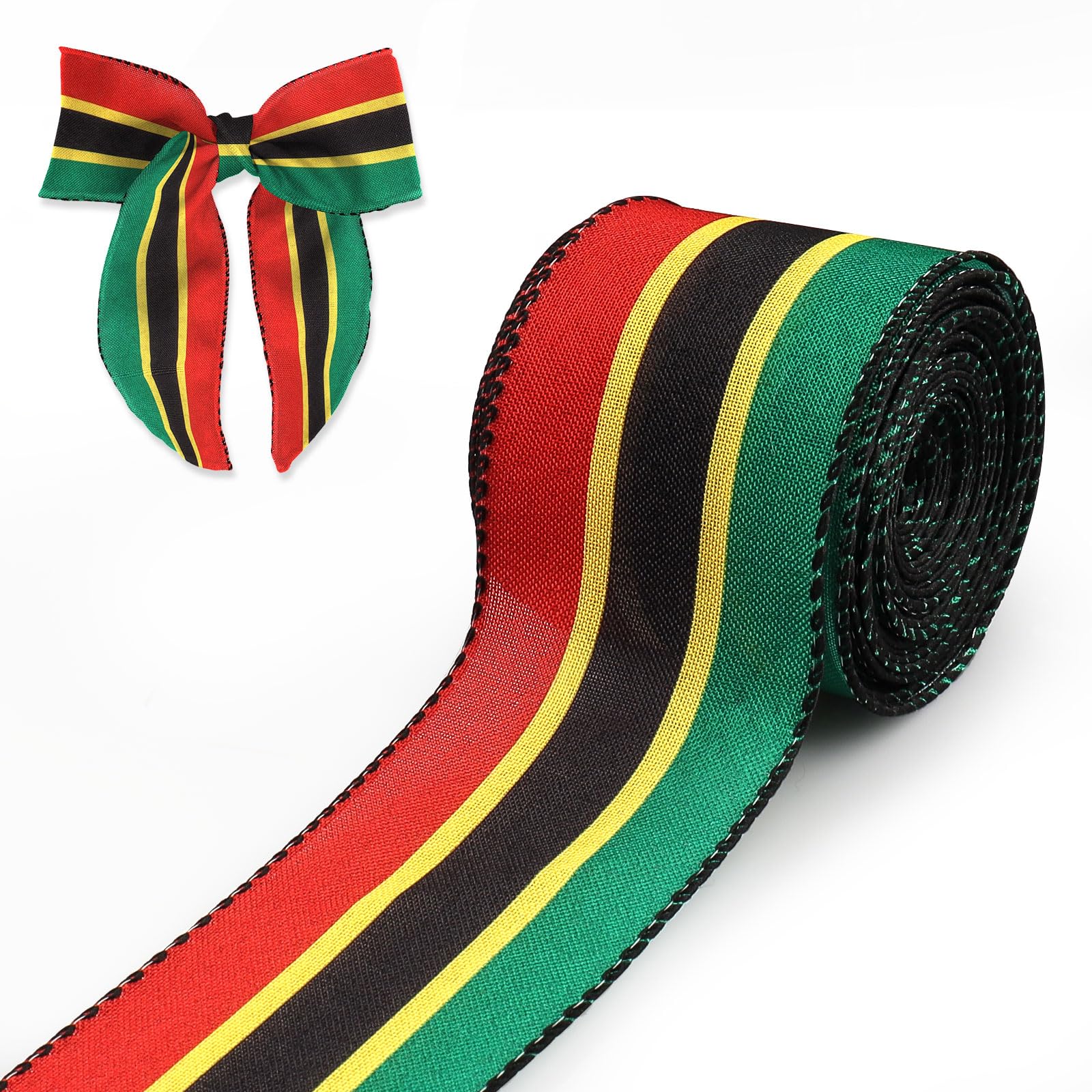 Burlap Ribbon Wholesale - Juneteenth Kwanzaa Craft Ribbon for Wreaths and Decor