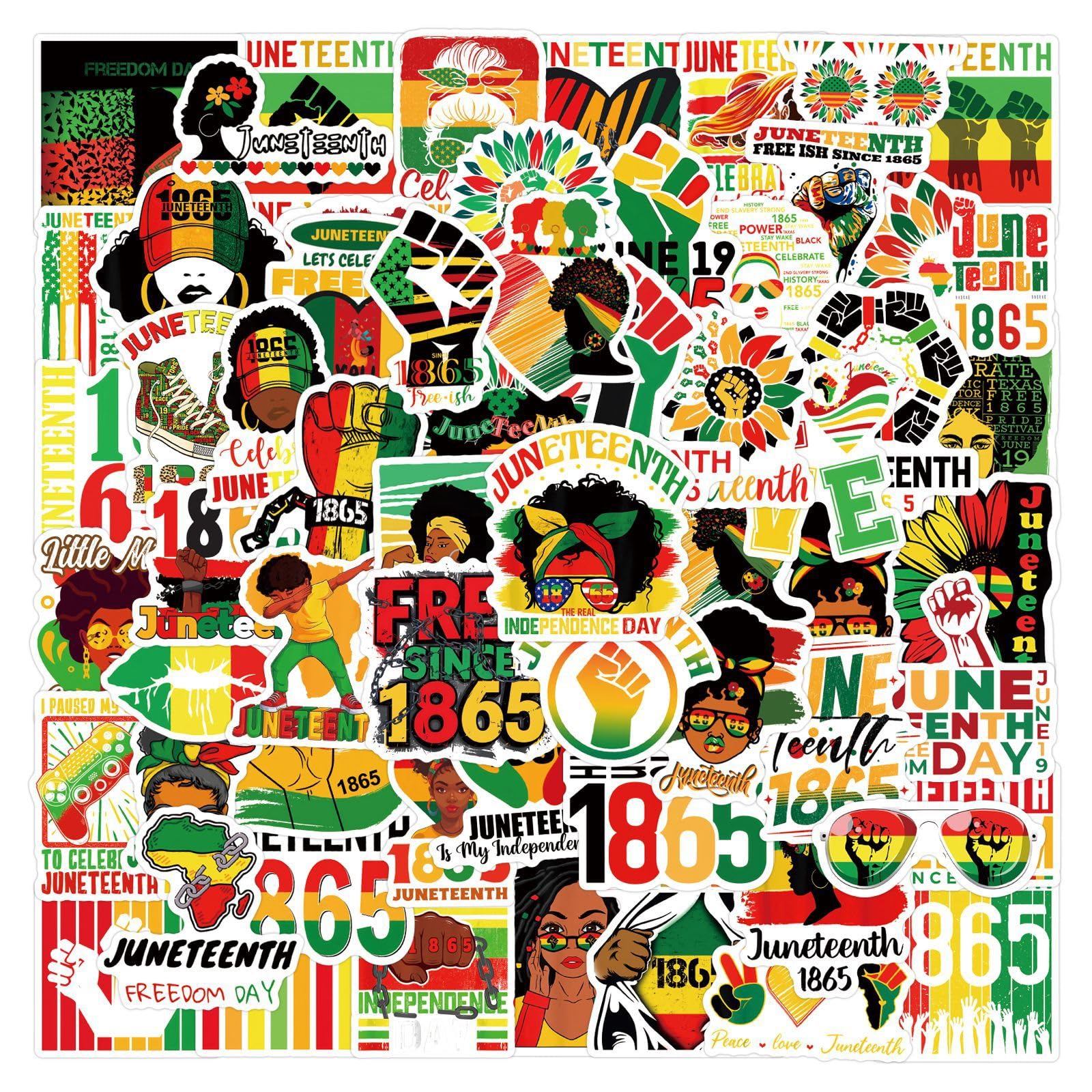 Custom Stickers Wholesale - Juneteenth Freedom Day Waterproof Vinyl Stickers