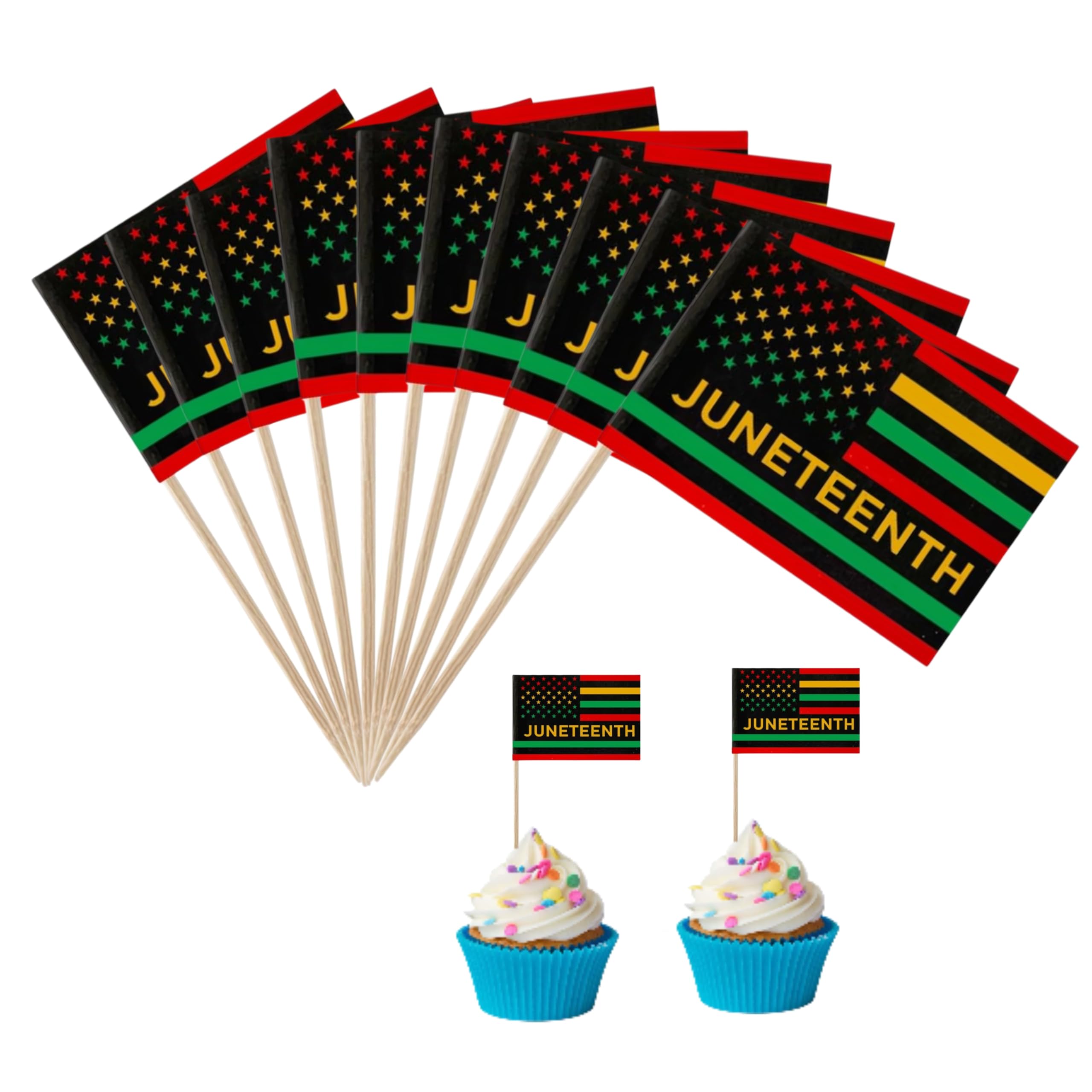 Cupcake Toppers Supplier - Juneteenth Party Cupcake Toppers