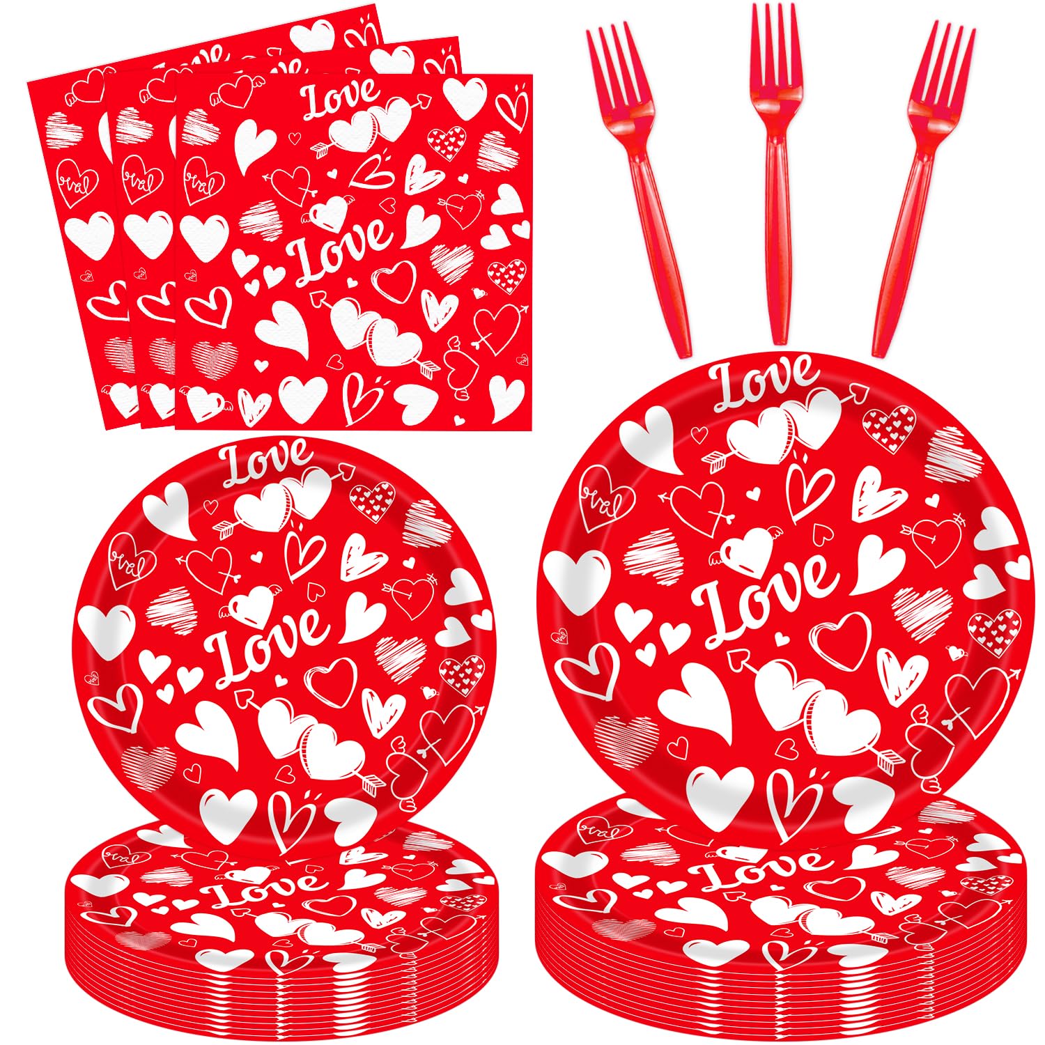Disposable Tableware Supplier - Valentine's & Mother's Day Heart Party Set
