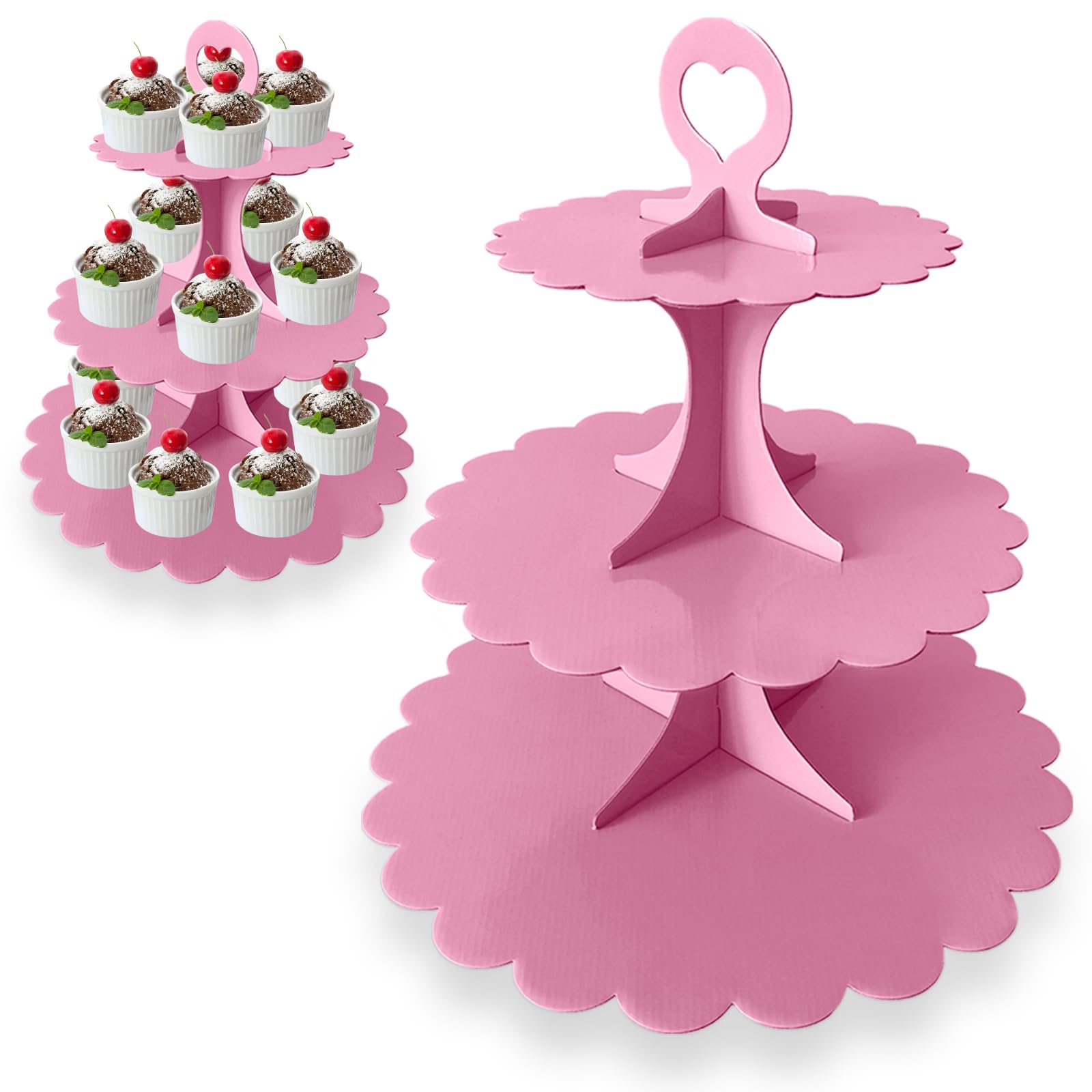 Cupcake Stand Wholesale - Elegant 3-Tier Cardboard Dessert Tower for Parties