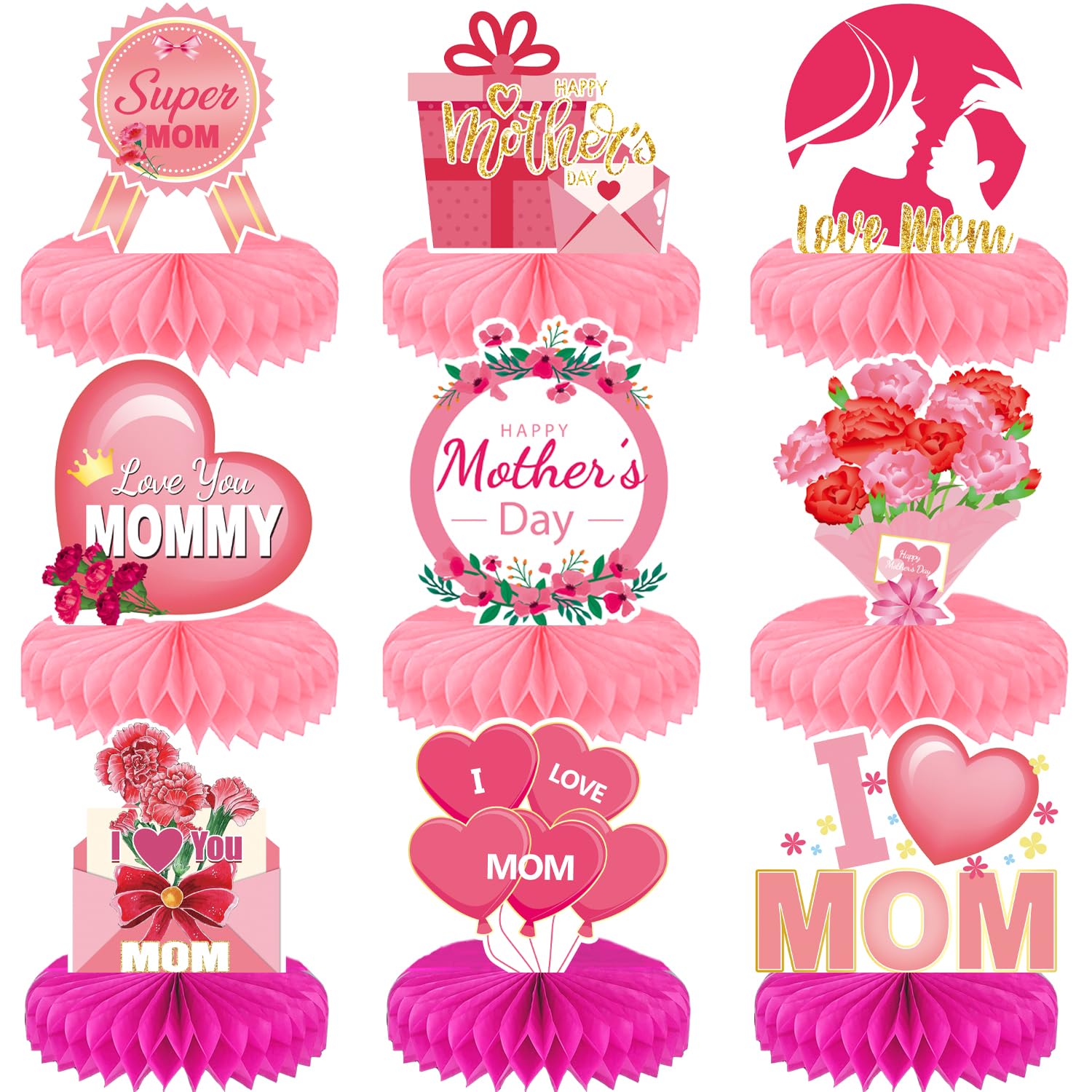 Honeycomb Centerpieces Wholesale - Mothers Day Table Decorations with Custom Options