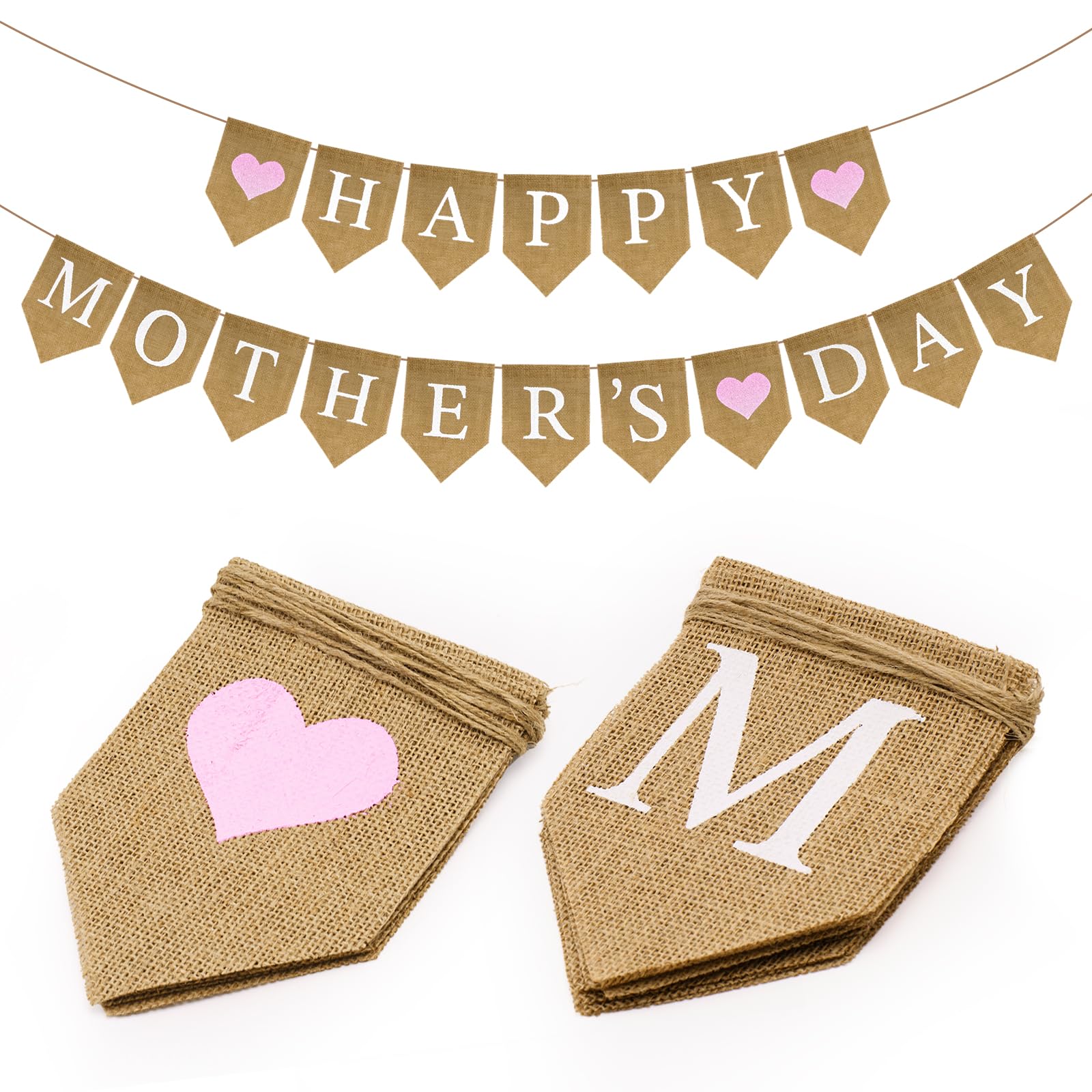 Custom Burlap Banner Manufacturer - Rustic Mother's Day Burlap Banner