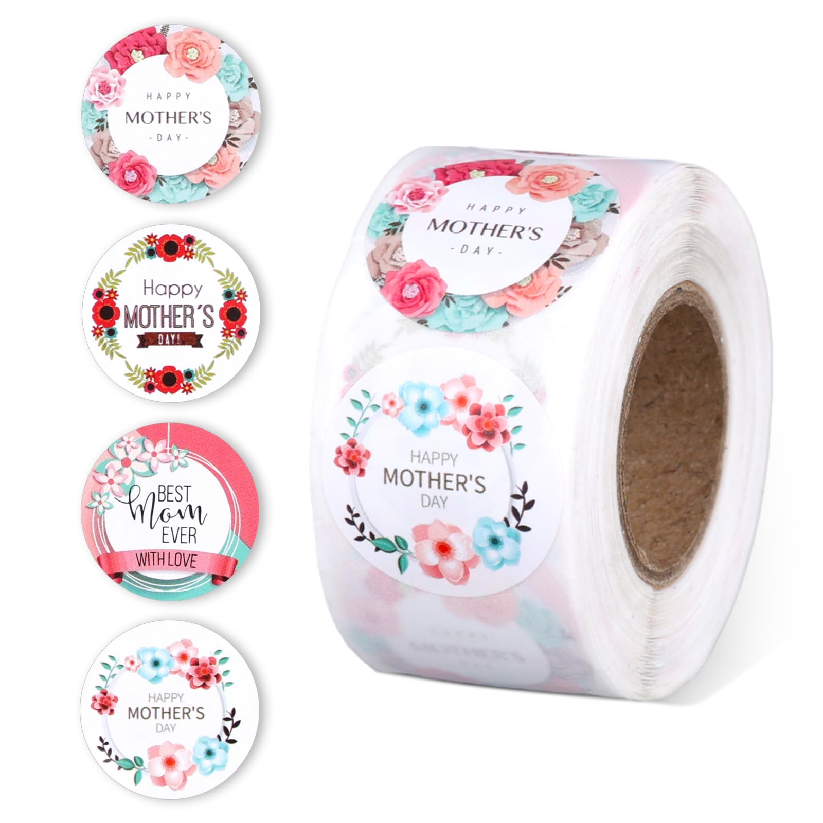 Envelope Stickers Manufacturer - Happy Mother's Day Floral Gift Tag Seals