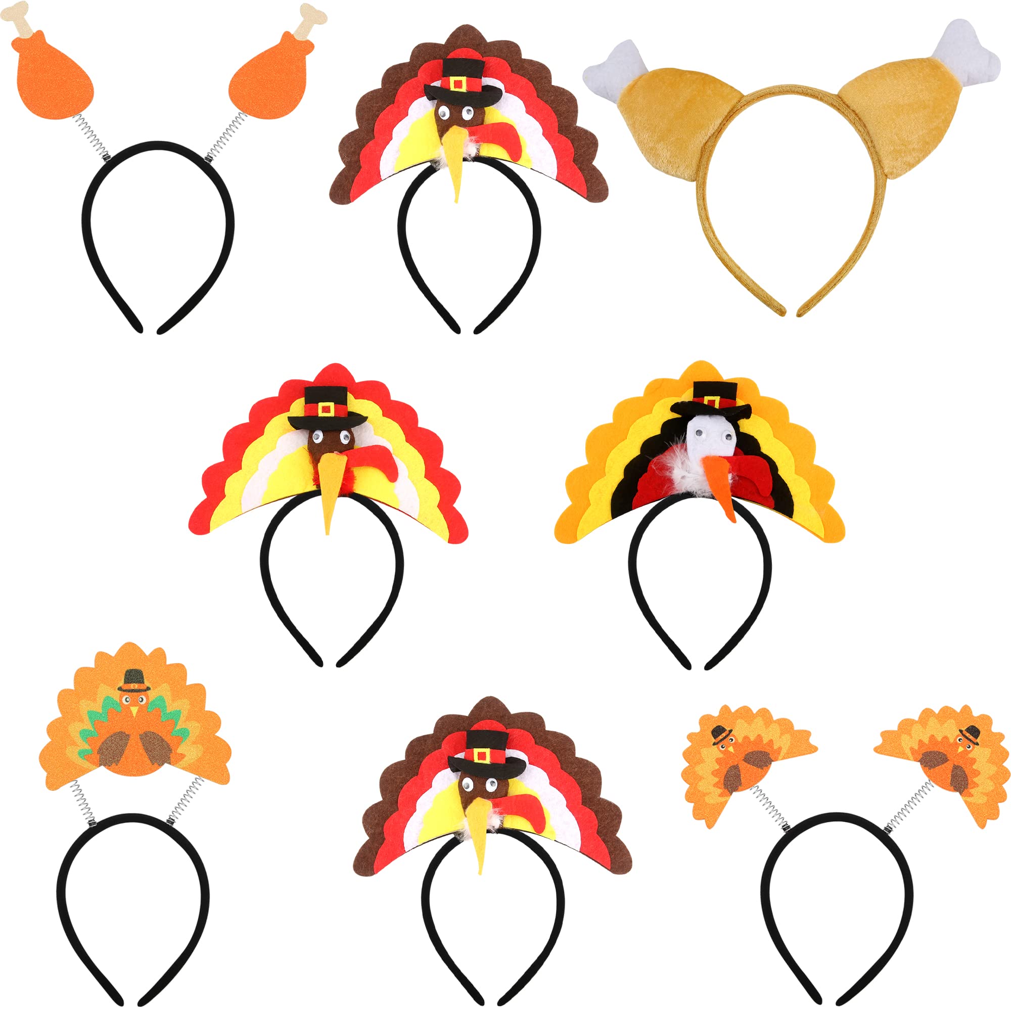 Wholesale Headbands - Festive Thanksgiving Turkey Spring Boppers