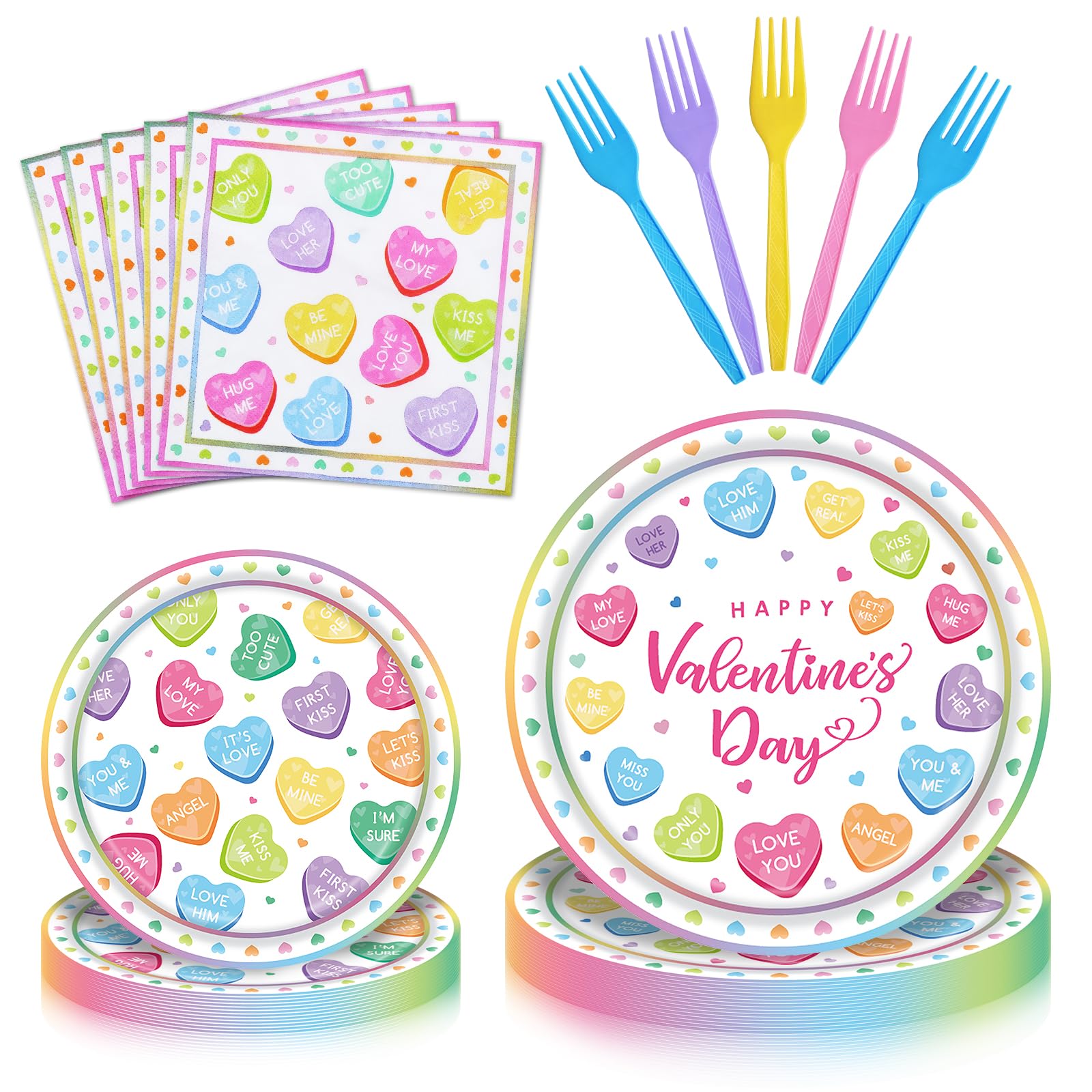 Custom Disposable Plates Supplier - Valentine's Day Heart Paper Plates