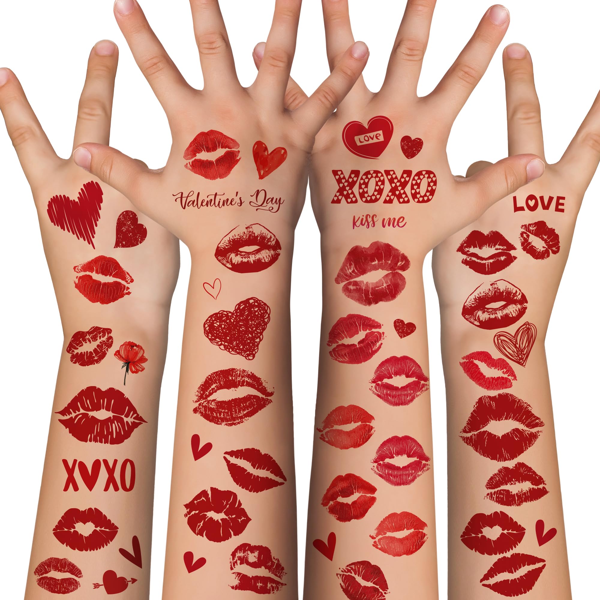 Temporary Tattoos Wholesale - Valentine's Day Kiss Lip Designs Temporary Tattoos