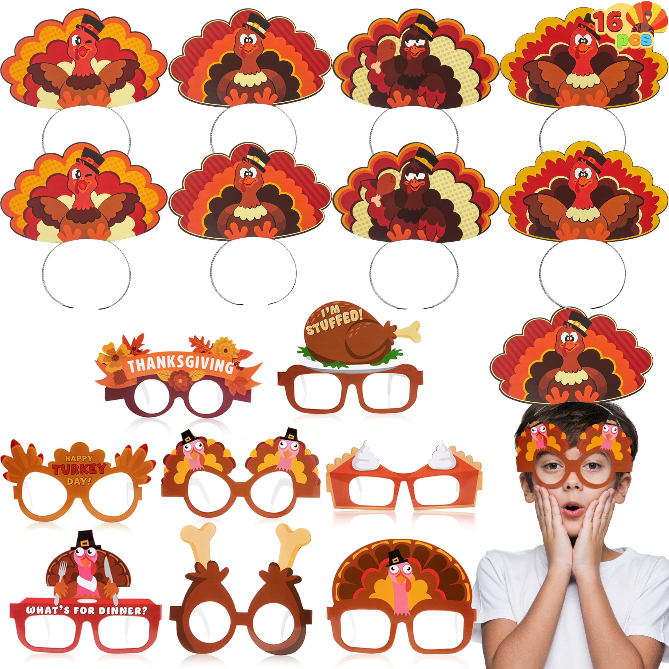 Wholesale Party Headbands - Thanksgiving Turkey Props Set