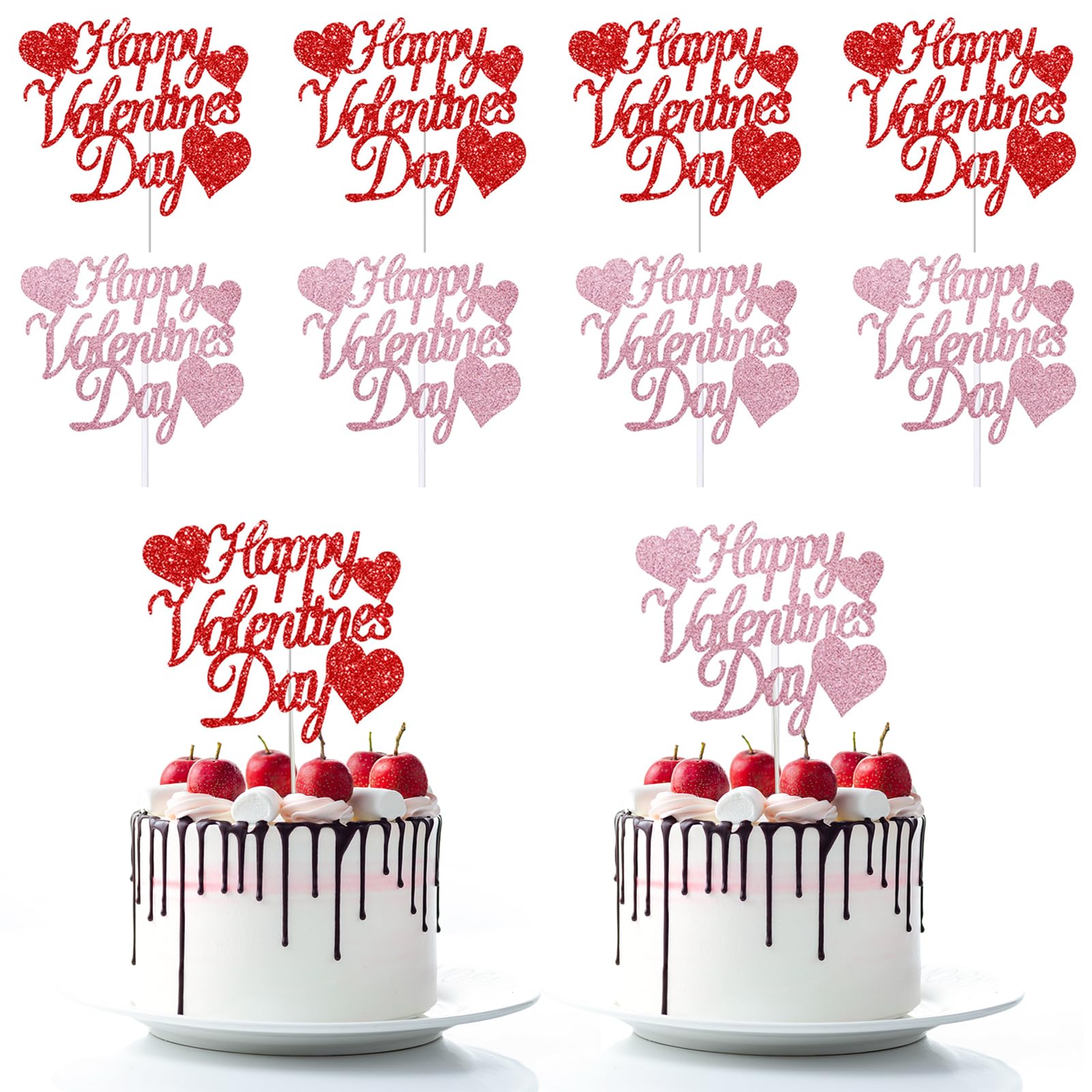 Custom Cake Topper Wholesale - Glitter Valentine's Day Cake Toppers