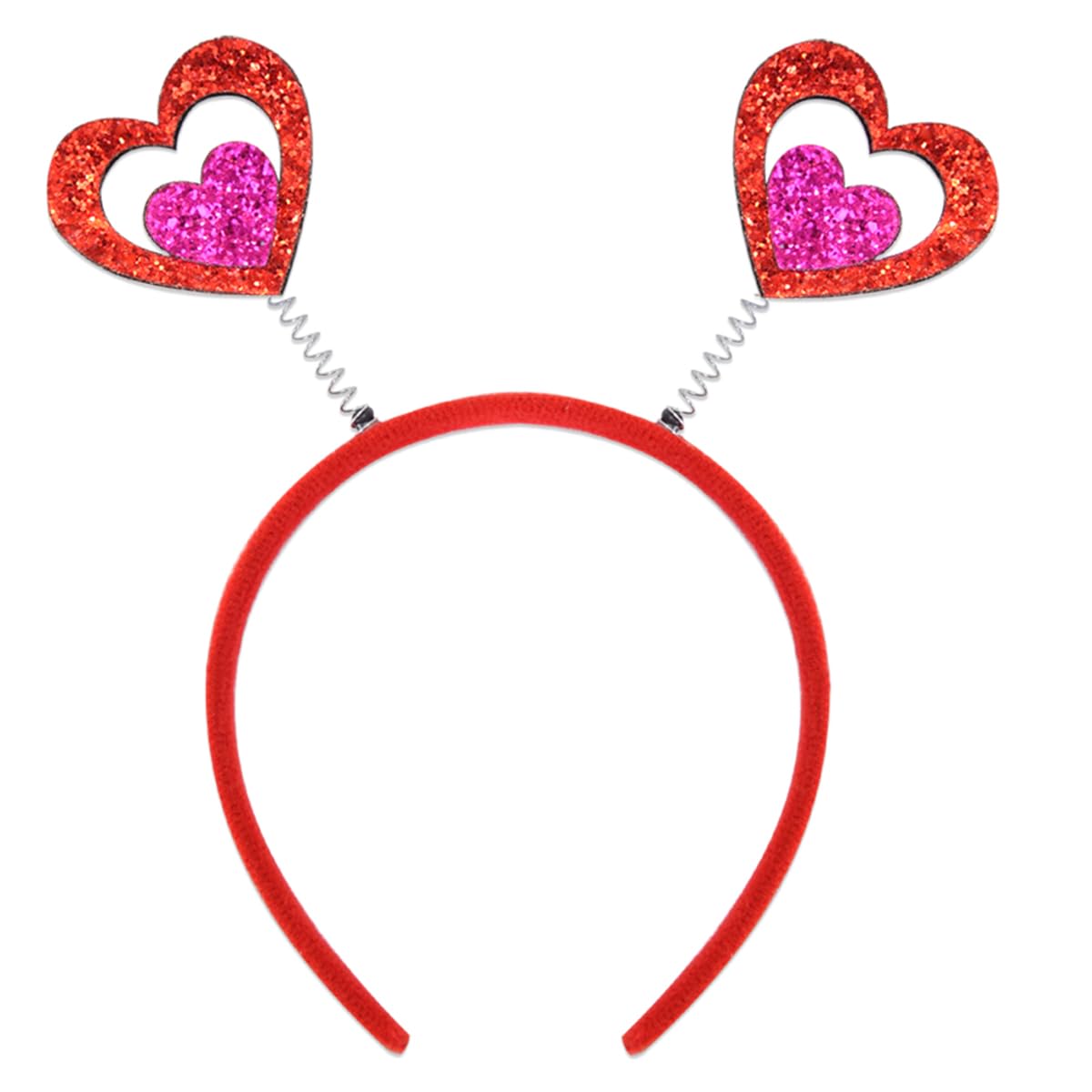 Custom Headband Manufacturer - Valentines Day Heart Headband with Spring Bounce