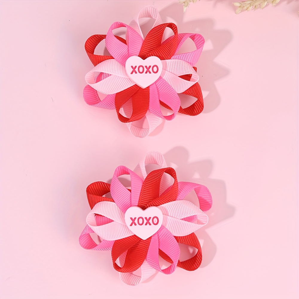 Custom Hair Bows Factory - Valentine's Day Ribbon Hair Bows