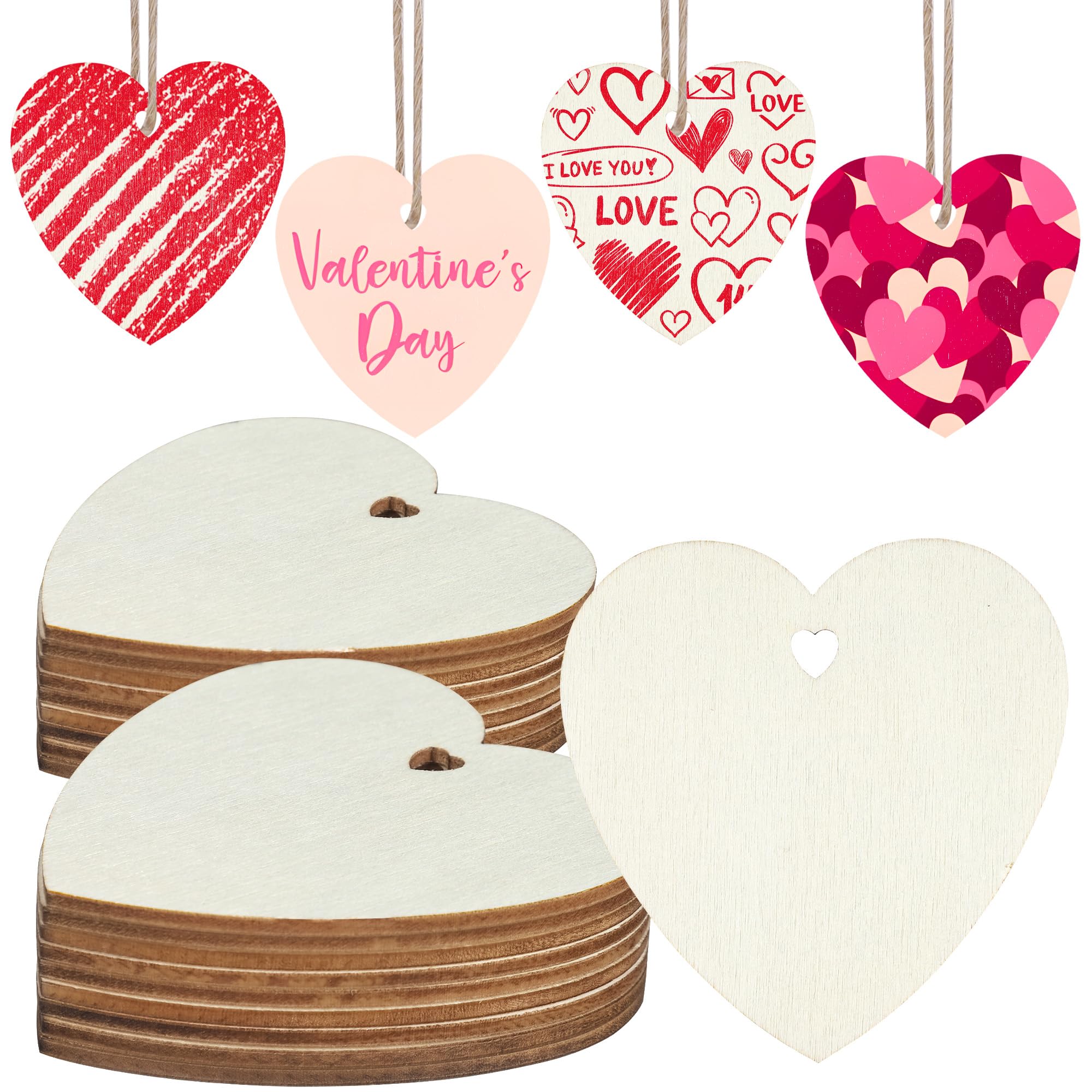 Wooden Crafts Wholesale - Unfinished DIY Hanging Ornaments for Valentine's Crafts