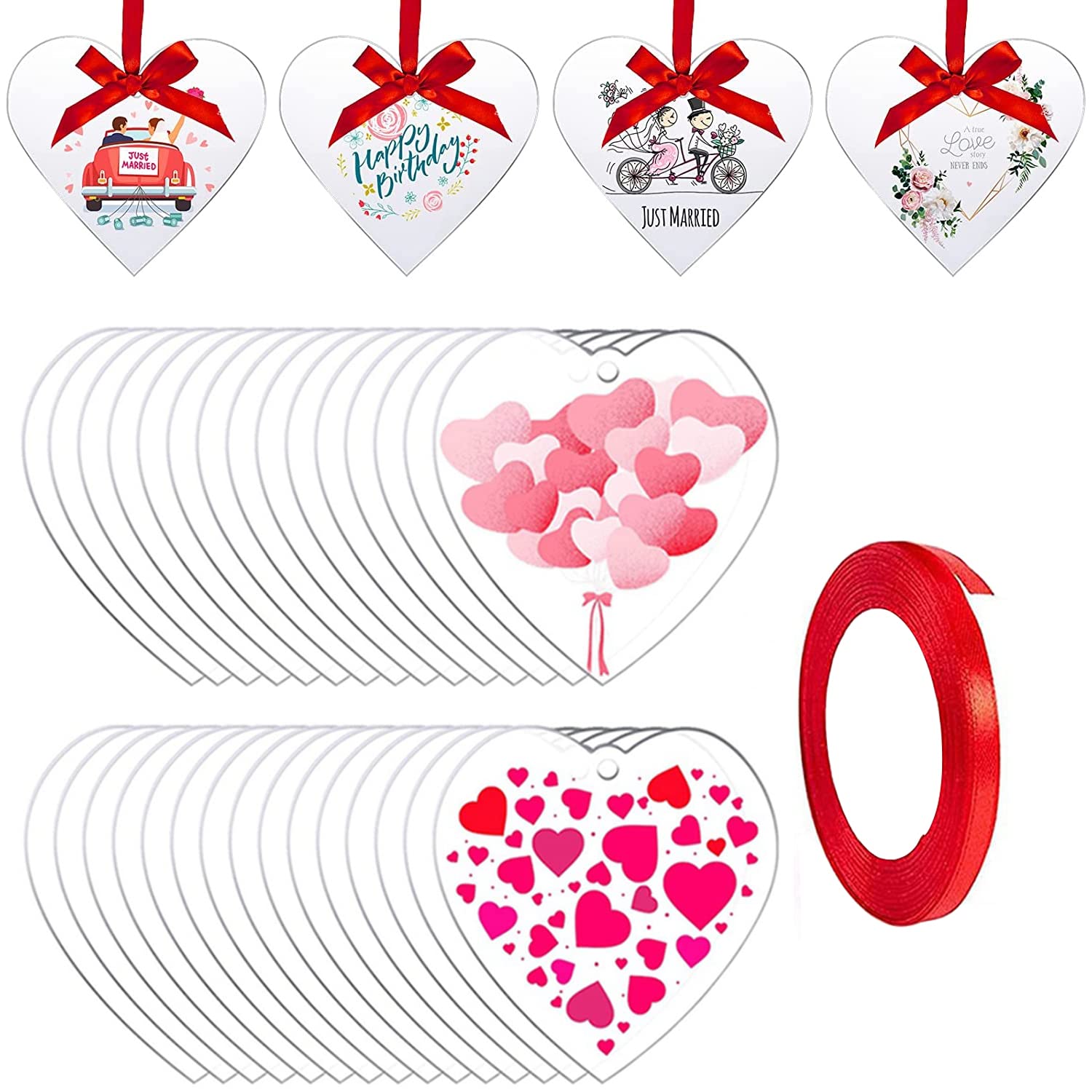 Custom Acrylic Pendants Supplier - Valentine's Day Heart Blanks for DIY Crafts