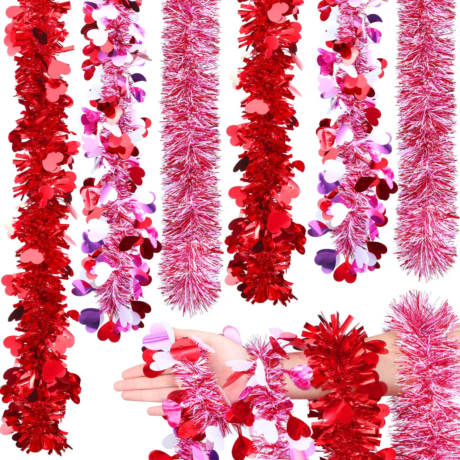 Tinsel Garland Manufacturer - Romantic Valentine's Day Heart Tinsel Garland Decor