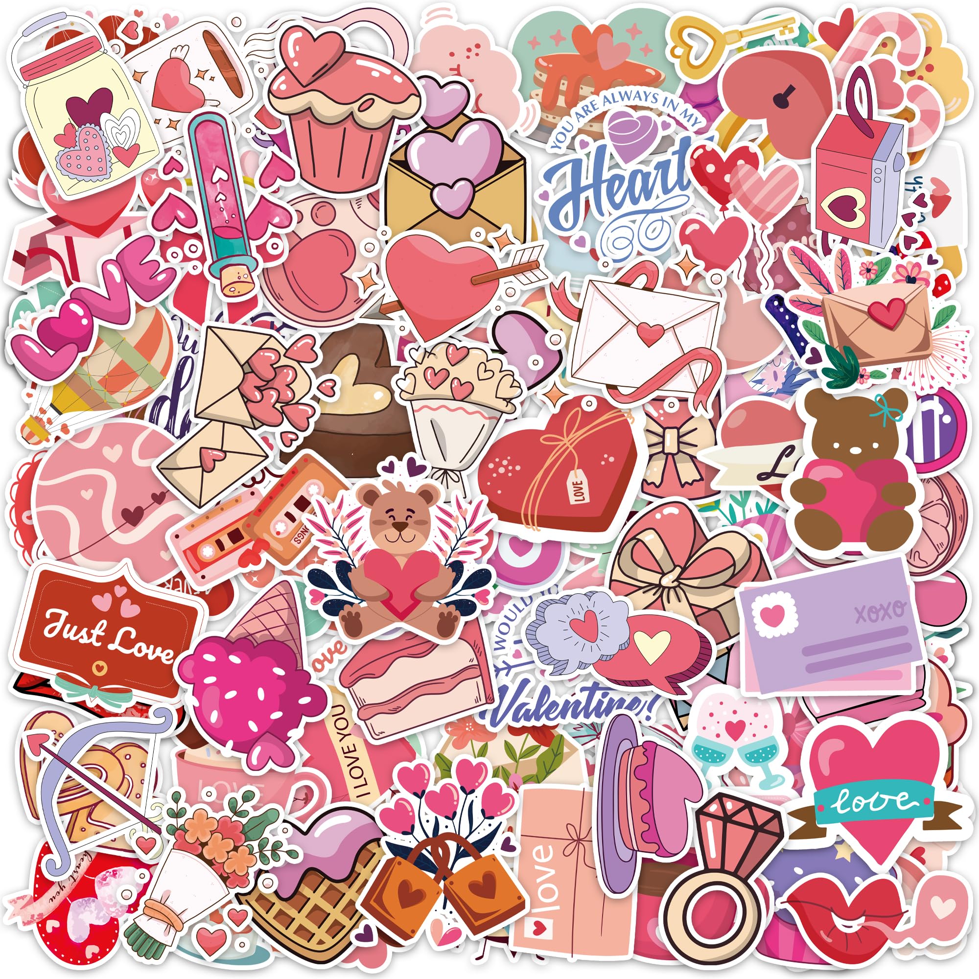 Bulk Sticker Supplier - Valentines Day Heart Stickers Waterproof Vinyl