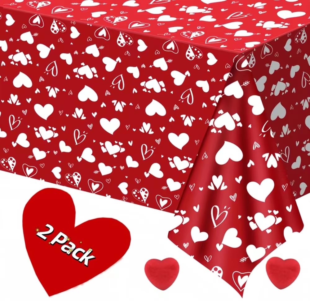 Tablecloth Manufacturer - Valentine's Day Heart Disposable Tablecloth