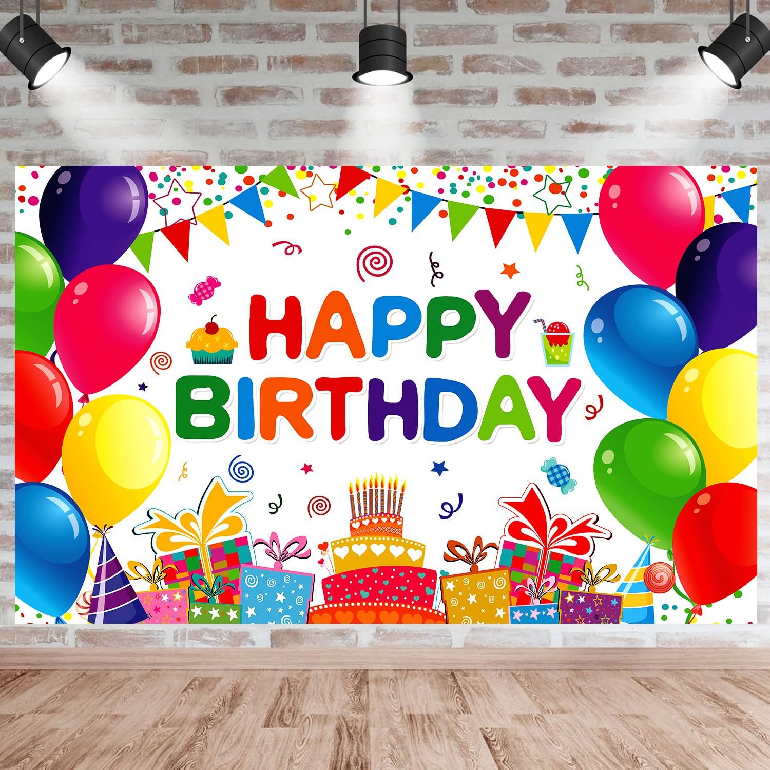 OEM Birthday Banner Factory - Vibrant Happy Birthday Backdrop Banner