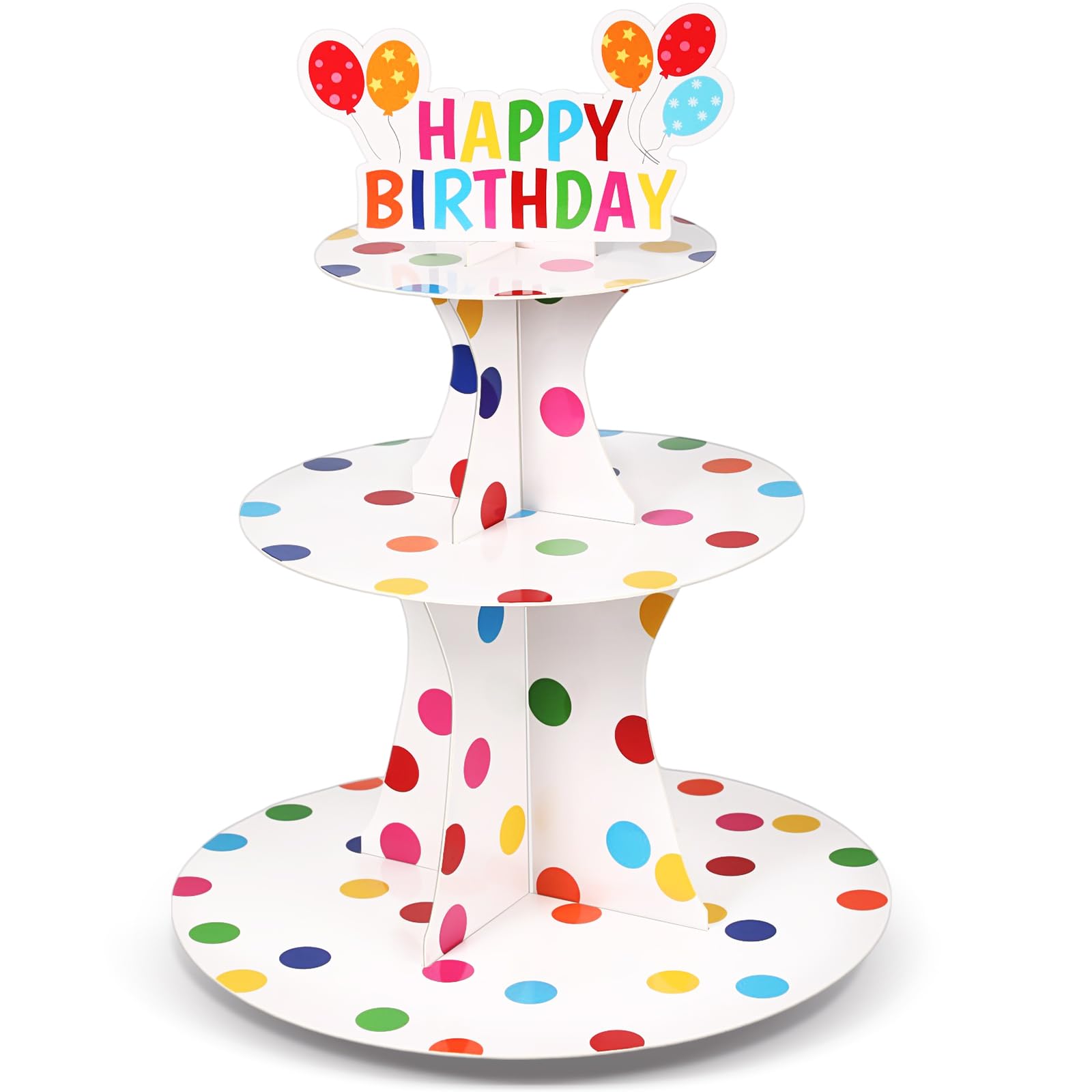 Cupcake Tower Manufacturer - 3 Tier Birthday Cupcake Stand with Polka Dots