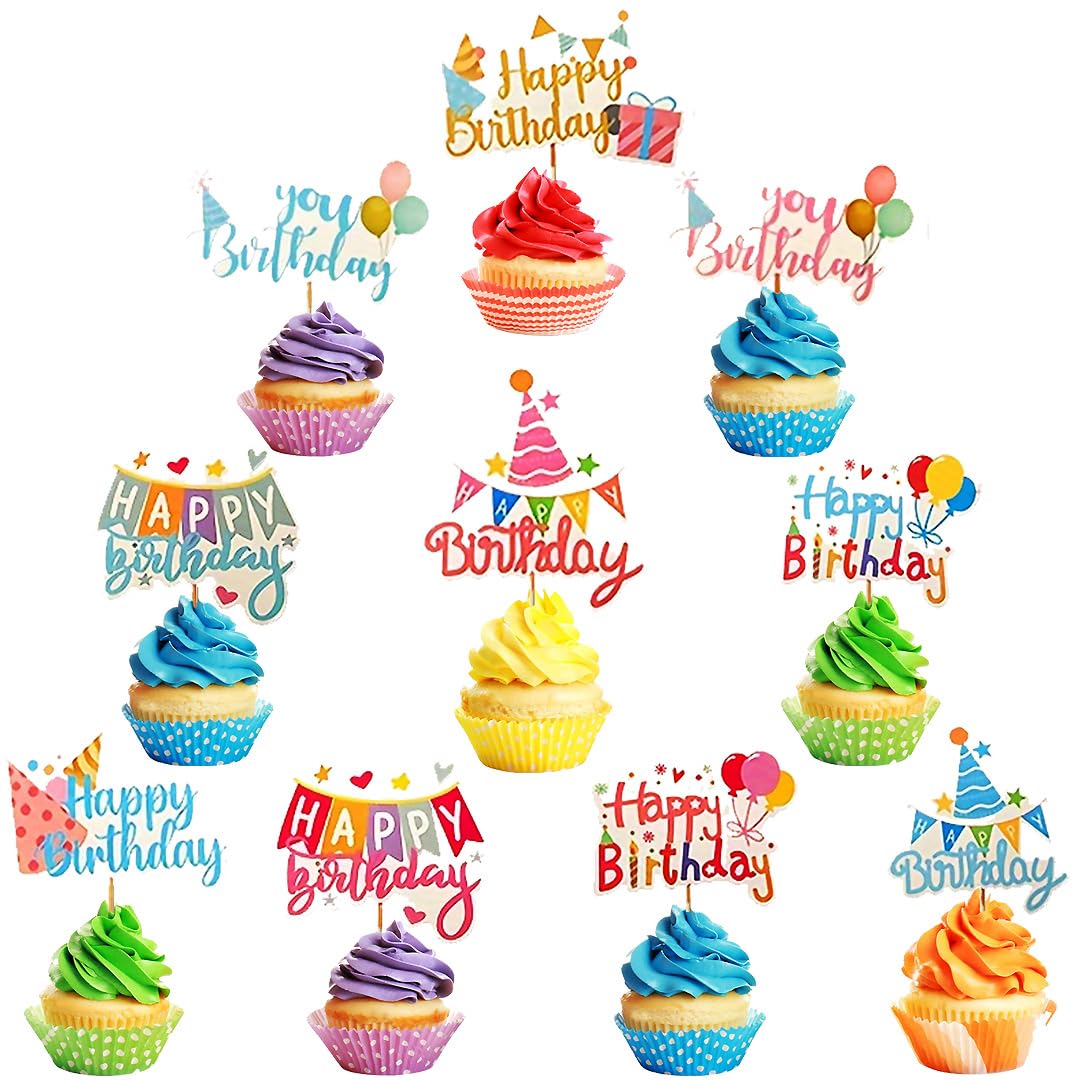 Custom Cupcake Toppers Manufacturer - Happy Birthday Cupcake Toppers