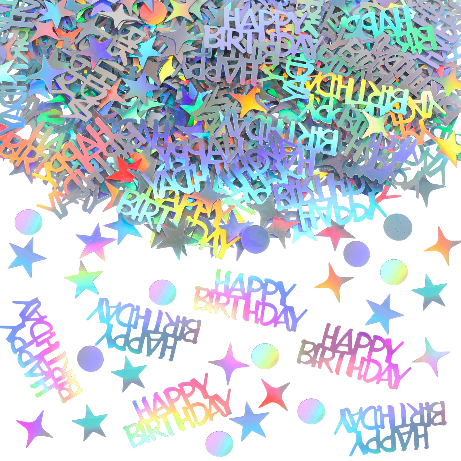 Bulk Confetti Factory - Iridescent Happy Birthday Confetti Scatter