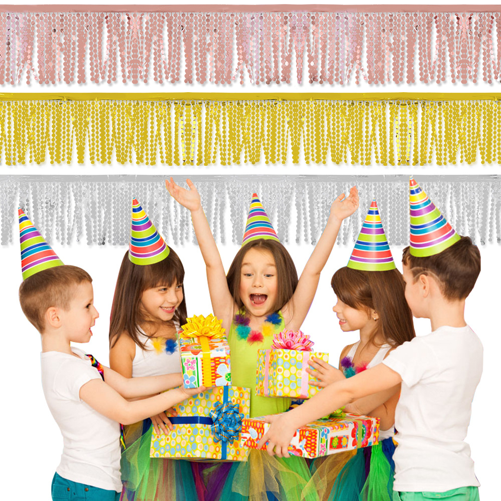 Metallic Fringe Curtain Manufacturer - Birthday Party Foil Fringe Backdrop Garland