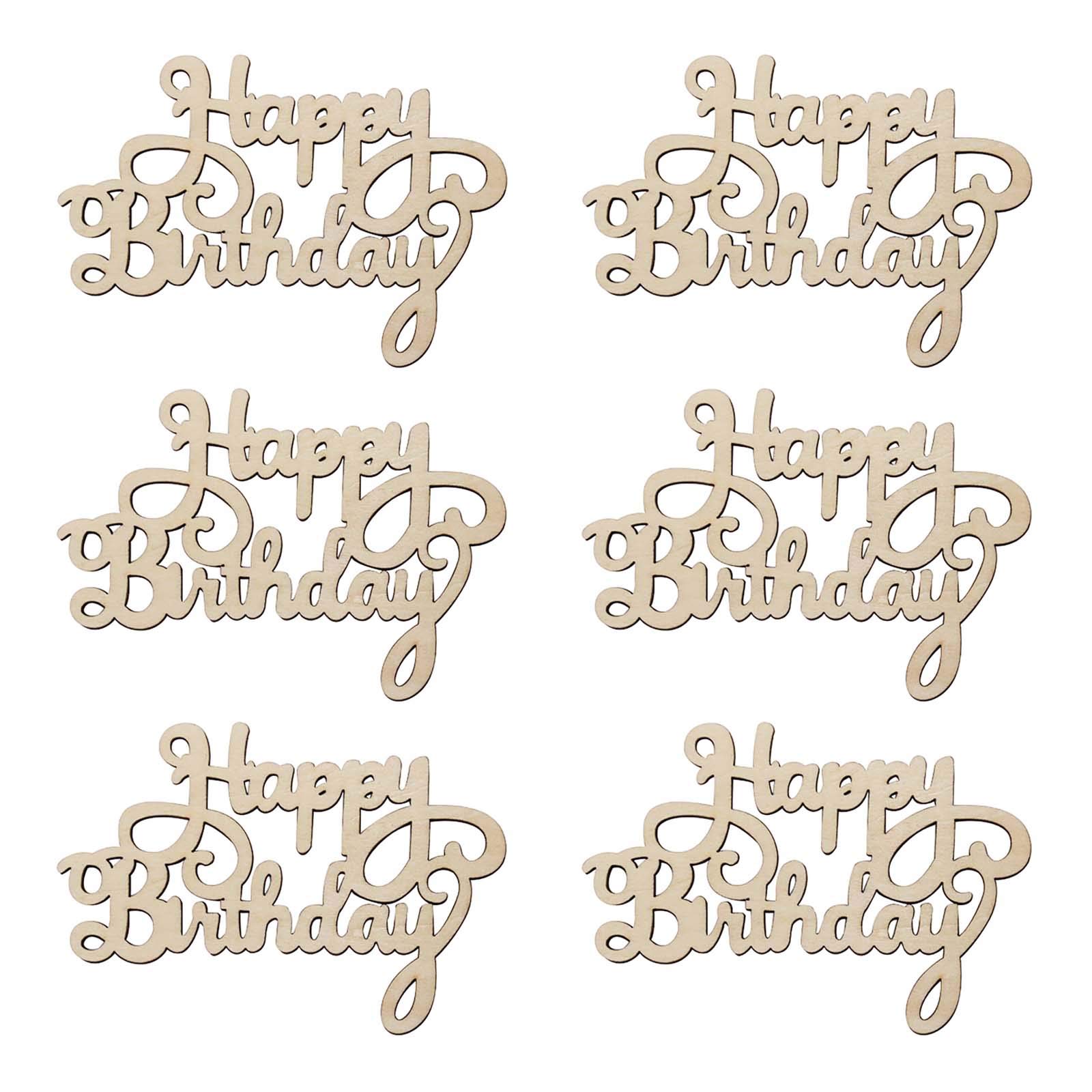 Wood Crafts Wholesale - Unfinished Happy Birthday Wood Cutouts for DIY