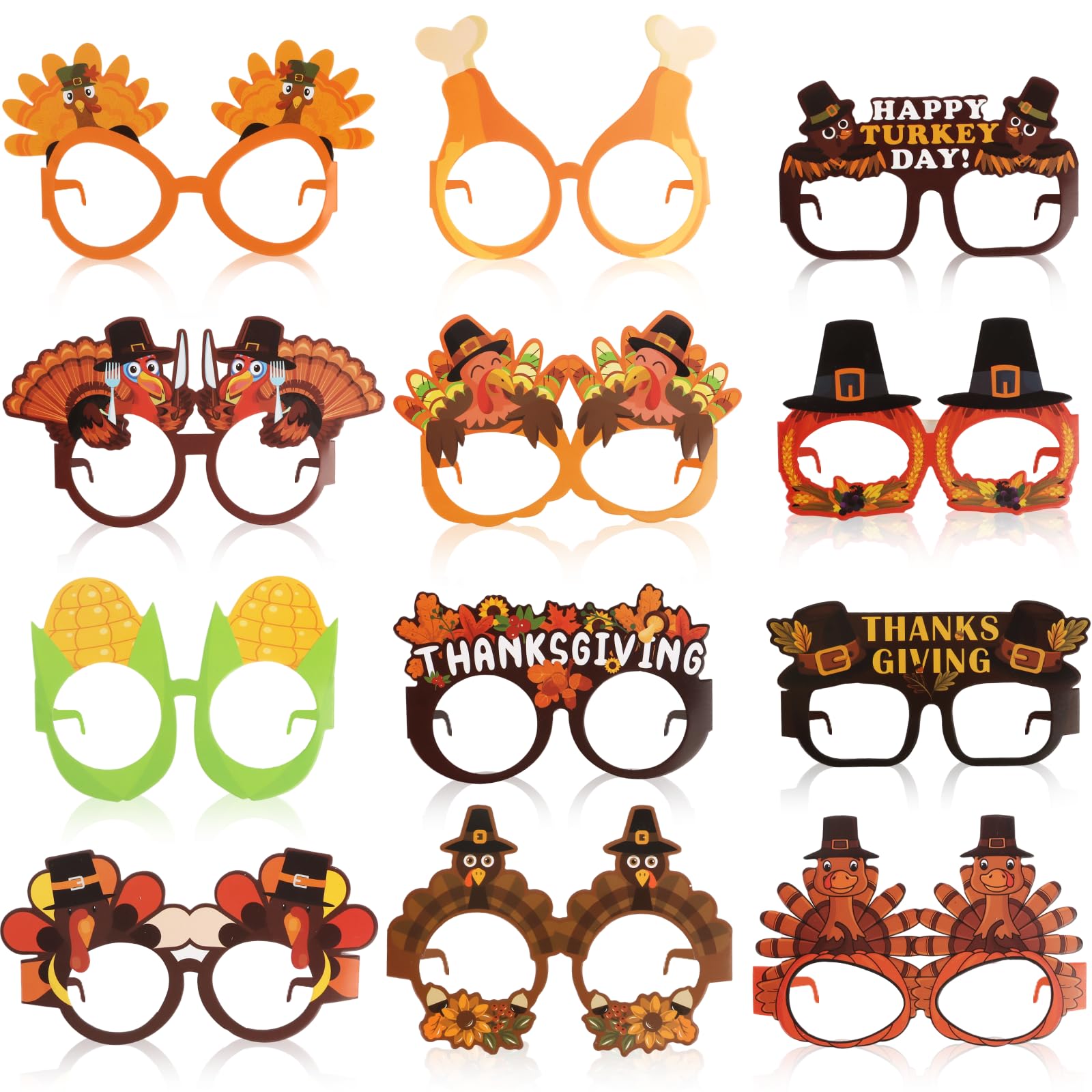 Wholesale Paper Eyeglasses - Thanksgiving Turkey Party Photo Props