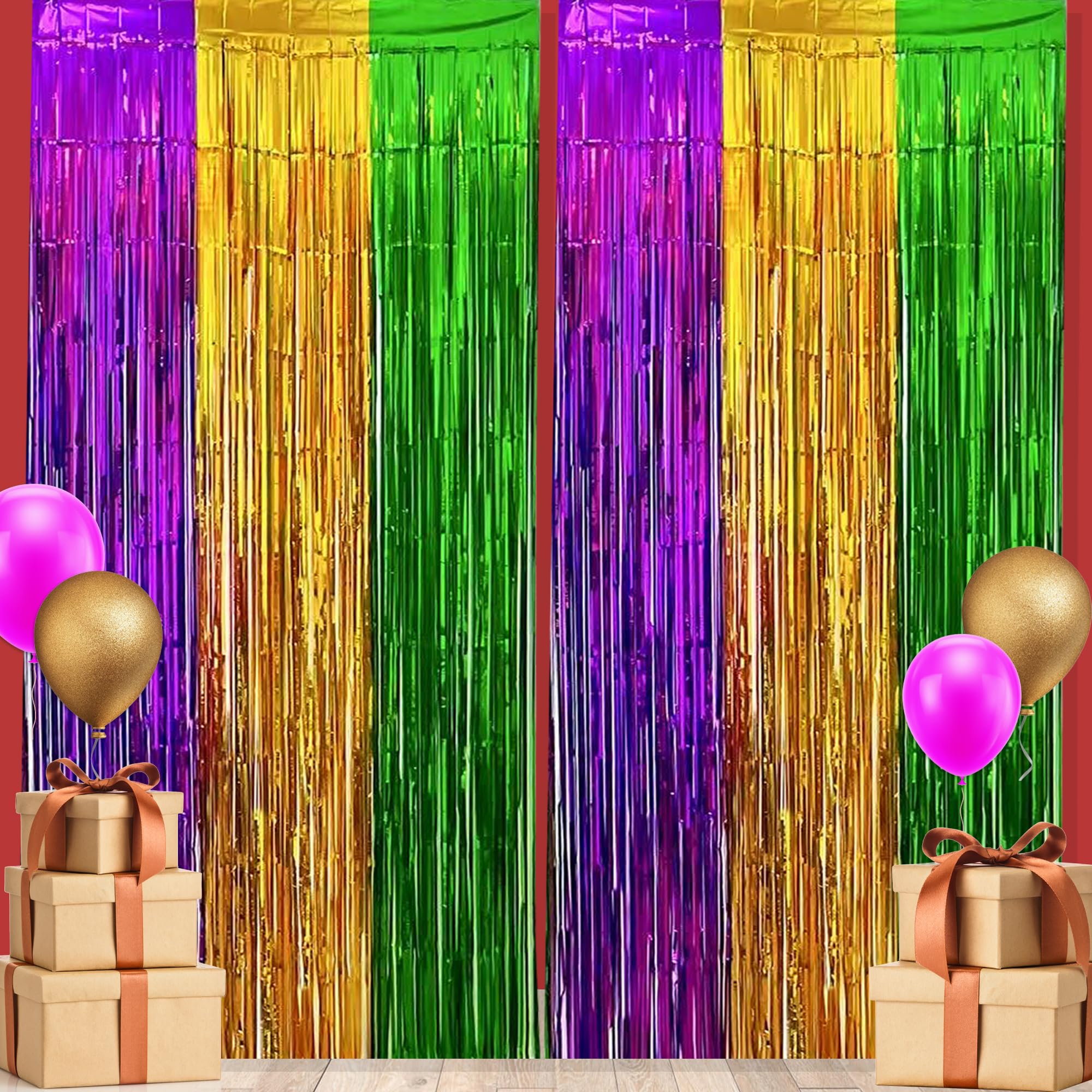 Tinsel Fringe Curtain Supplier - Mardi Gras Foil Party Backdrop