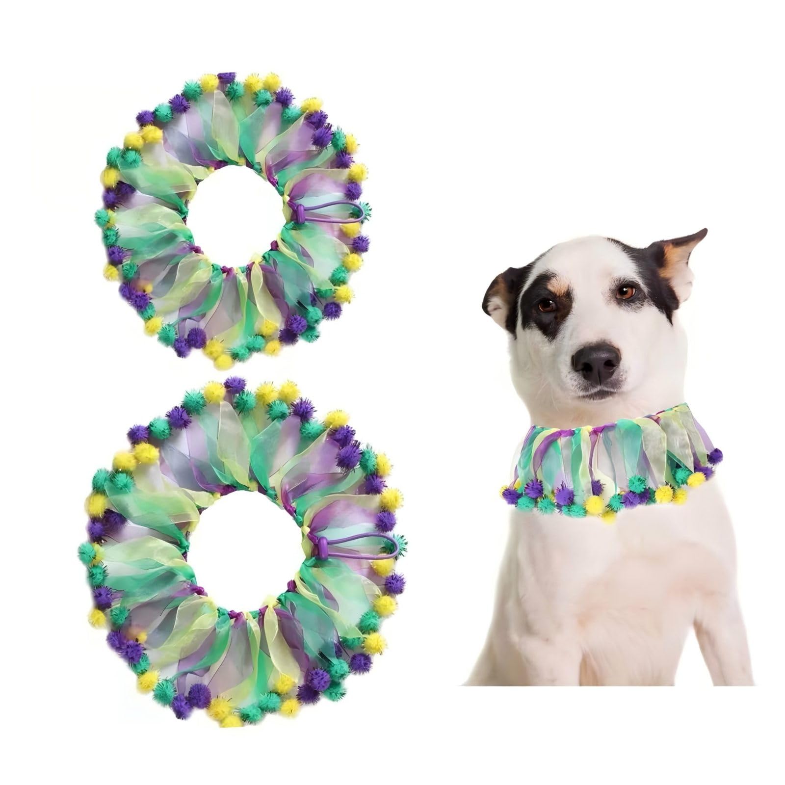 Dog Collar Wholesale - Mardi Gras Elastic Festive Pet Collar