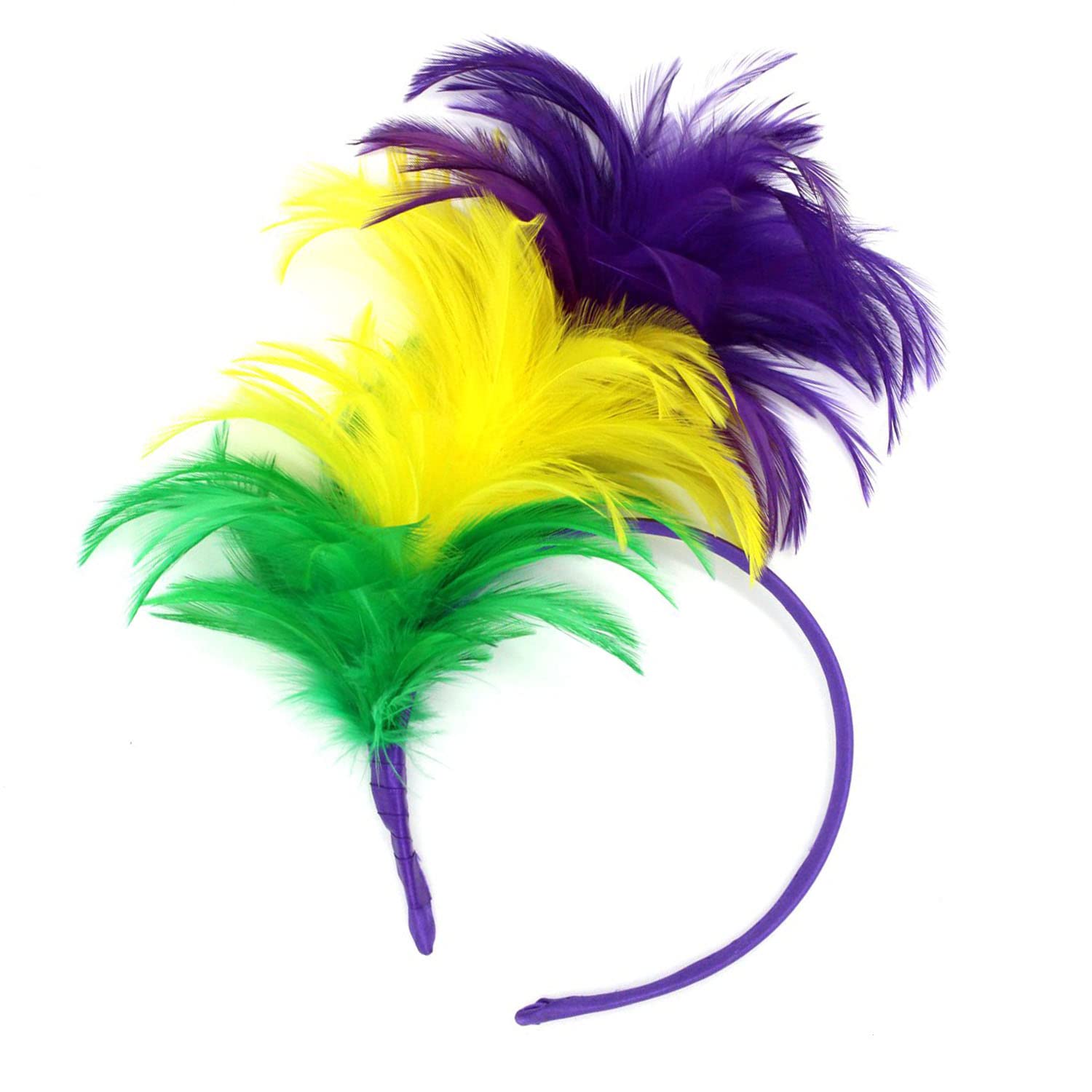 Party Headband Wholesale - Elegant Mardi Gras Feather Fascinator Tiara