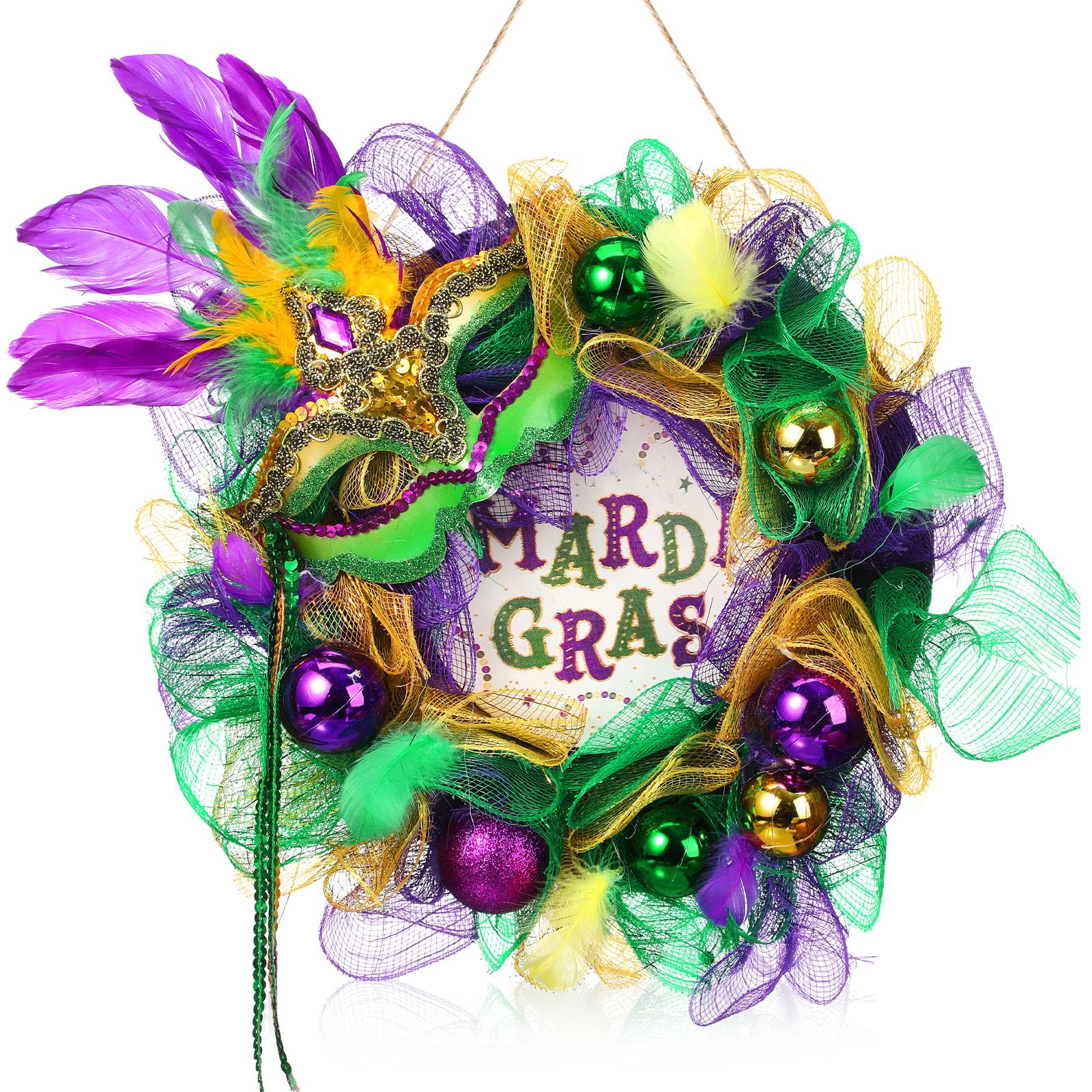 Wreath Supplier - Mardi Gras Wreath with Glittering Balls