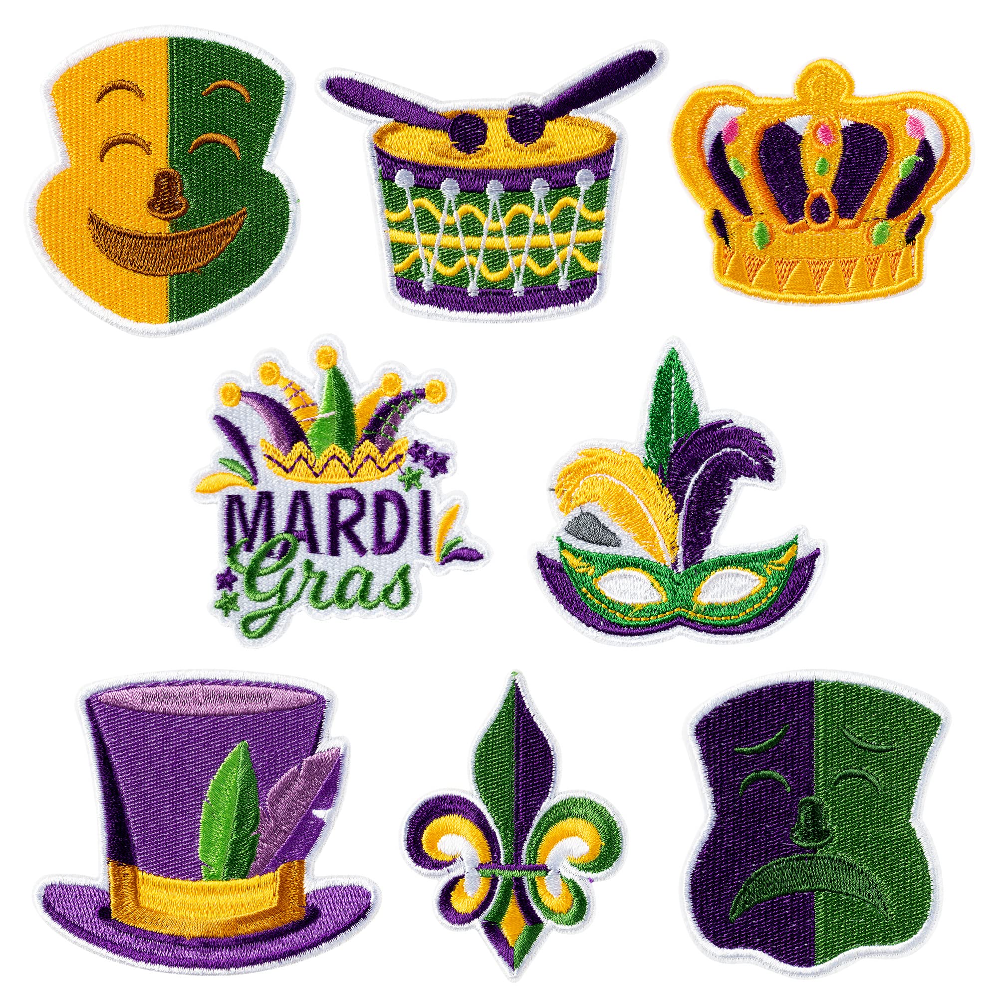 Custom Embroidered Patches Manufacturer - Mardi Gras Iron-On Appliques