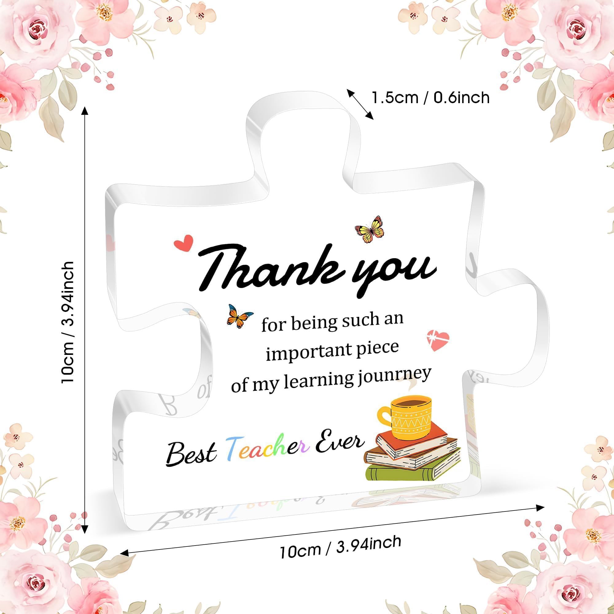 Custom Acrylic Crafts Manufacturer - Teacher Appreciation Puzzle Plaque - Image 2