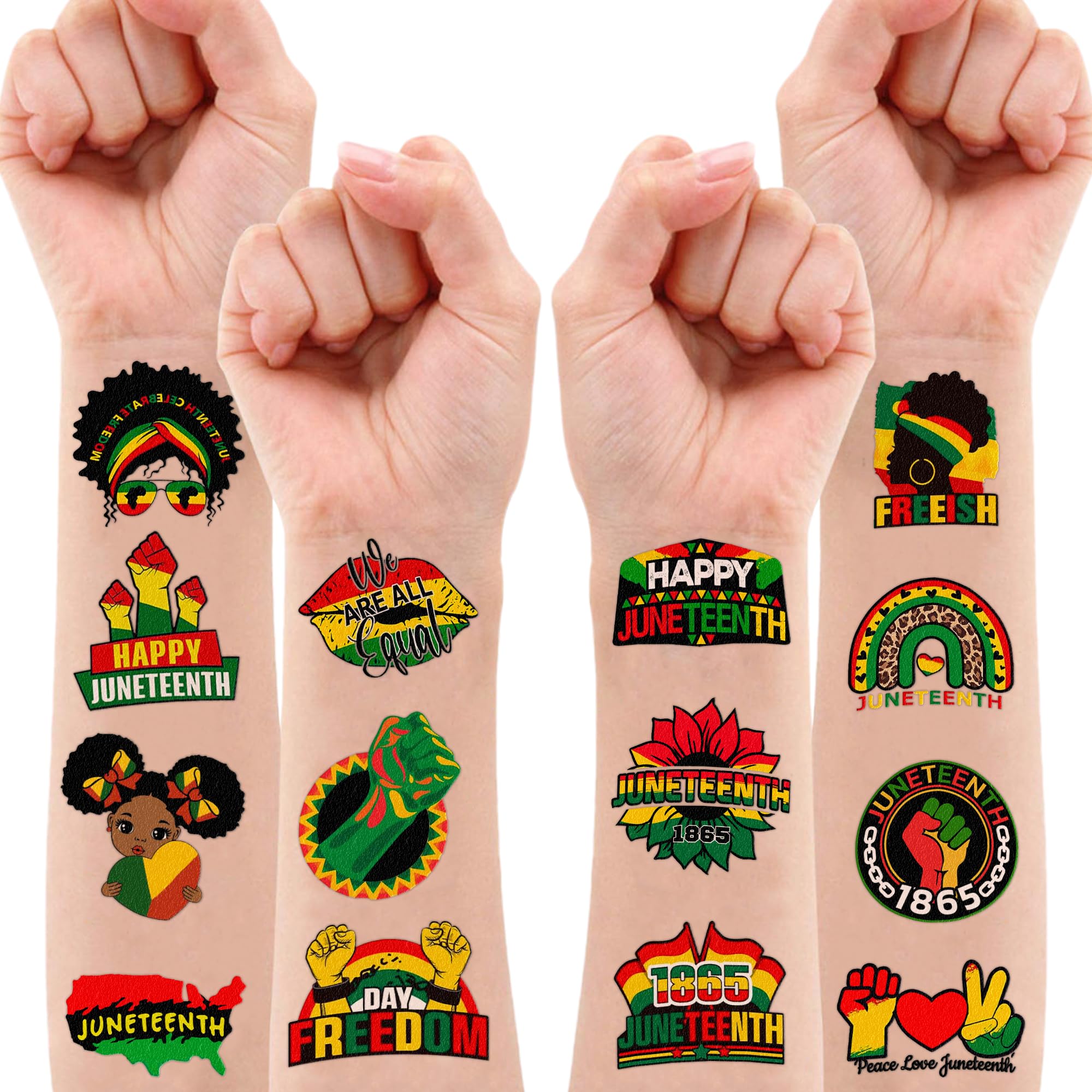 Custom Temporary Tattoos Manufacturer - Juneteenth Freedom Celebration Stickers