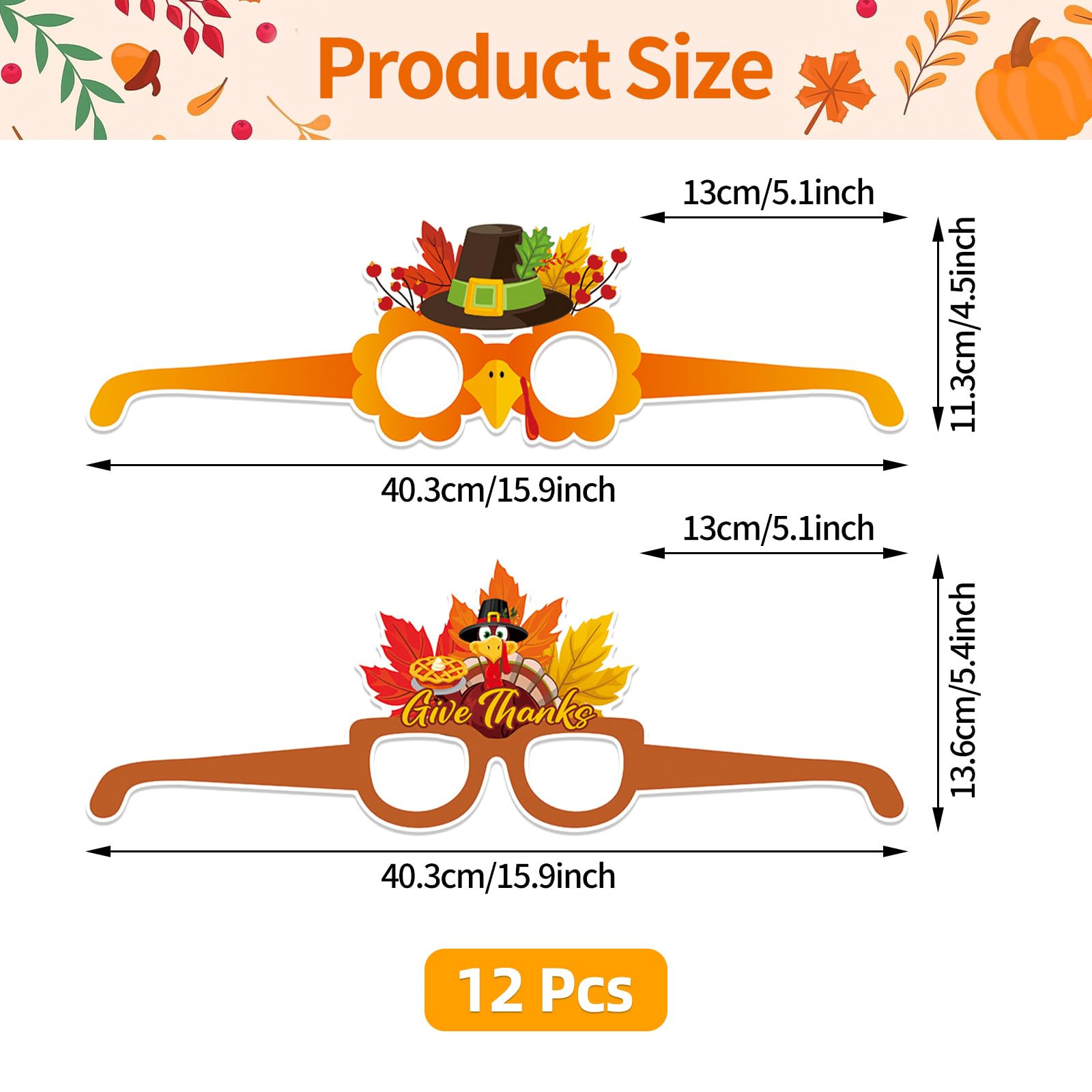 Paper Glasses Manufacturer - Thanksgiving Turkey Photo Booth Props - Image 6