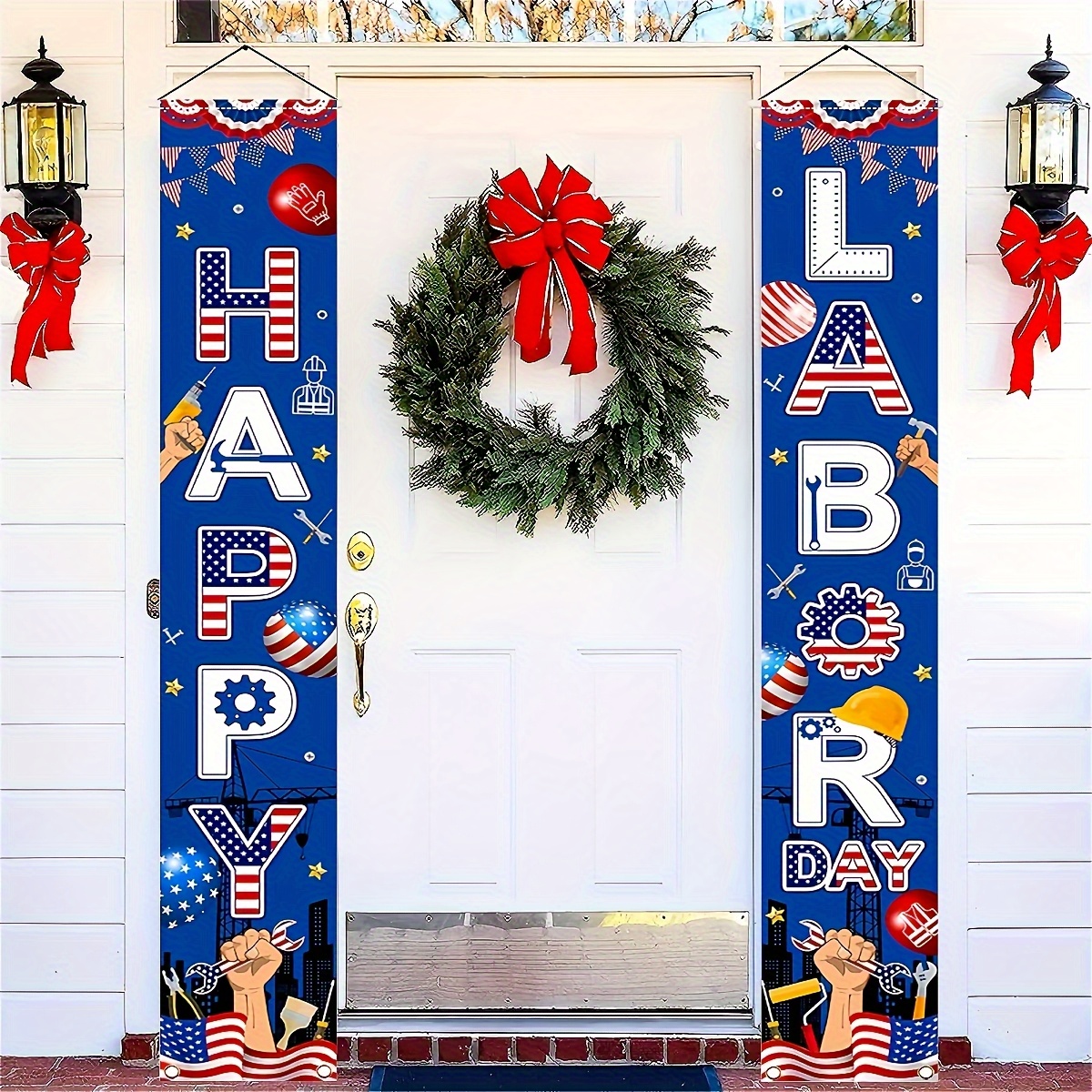 Hanging Banners Wholesale - Patriotic Labor Day Door Hanging Banners