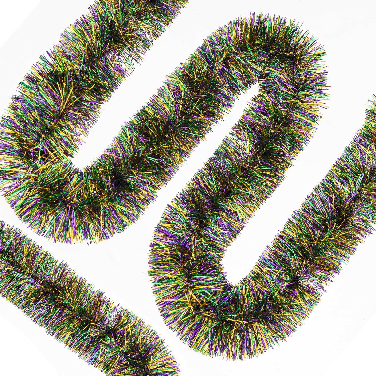 Tinsel Garland Wholesale - Vibrant Mardi Gras Metallic Garland