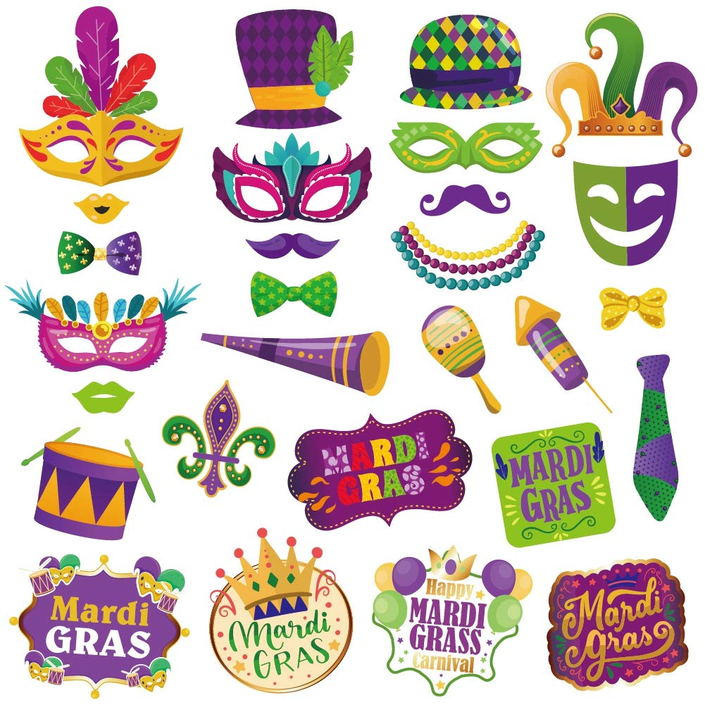 Custom Photo Booth Props Wholesale - Festive Mardi Gras Photo Booth Props - Image 2