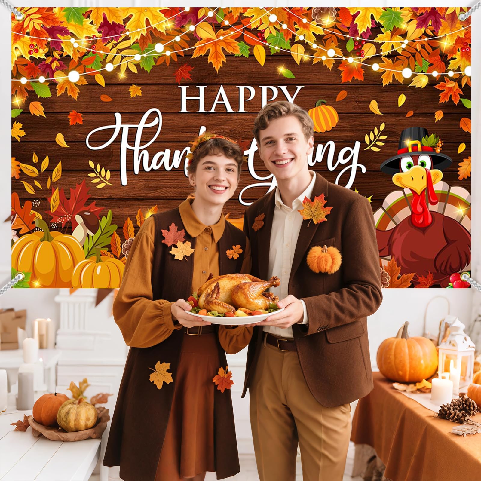 Wholesale Backdrop Supplier - Thanksgiving Party Banner with Custom Options - Image 3