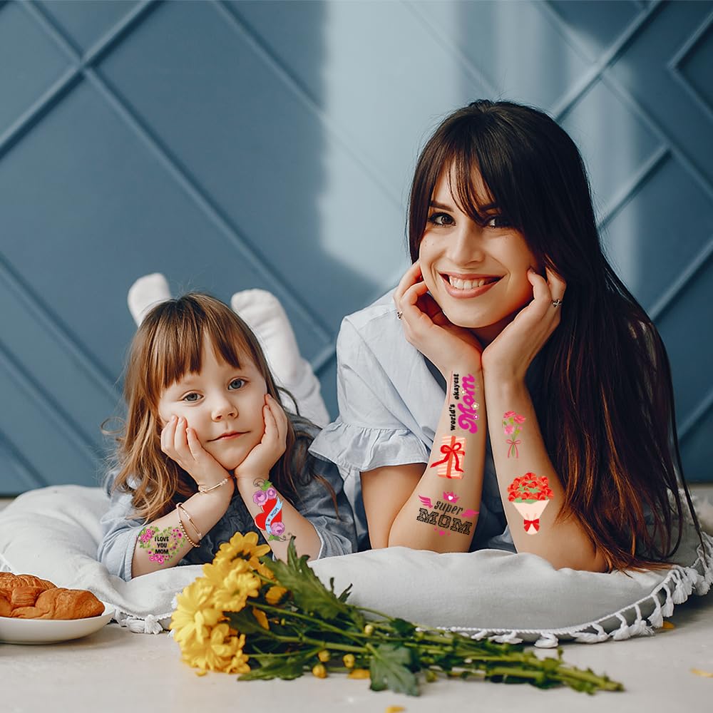 Temporary Tattoos Supplier - Mother's Day Flower Rose Love Mom Stickers - Image 3