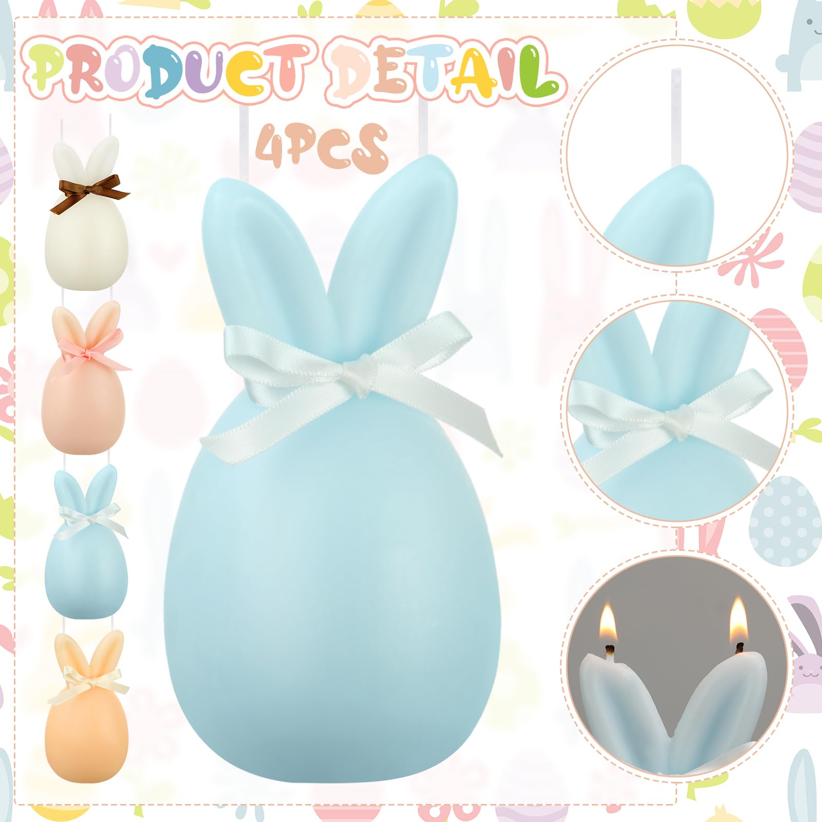 Custom Novelty Candle Supplier - Easter Bunny Soy Wax Cake Topper Candles - Image 6