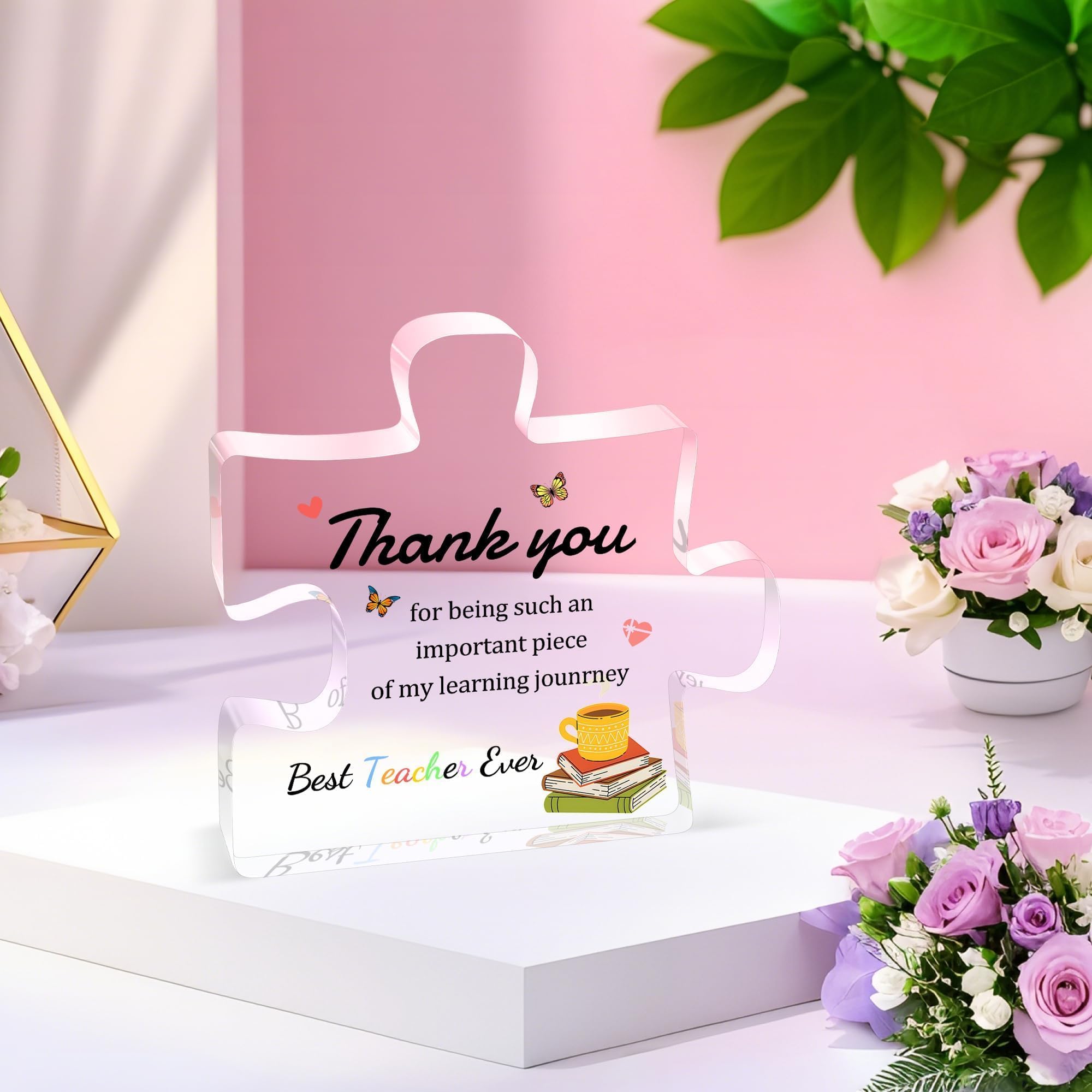 Custom Acrylic Crafts Manufacturer - Teacher Appreciation Puzzle Plaque - Image 4